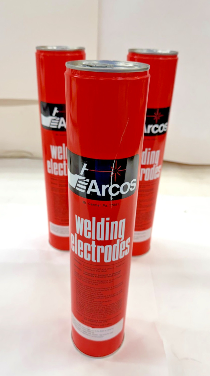 ARCOS WELDING ELECTRODES, 3/16″ X 14″, 10 LB-CANS, (LOT OF 3), P/N: E308LD-6F-1B