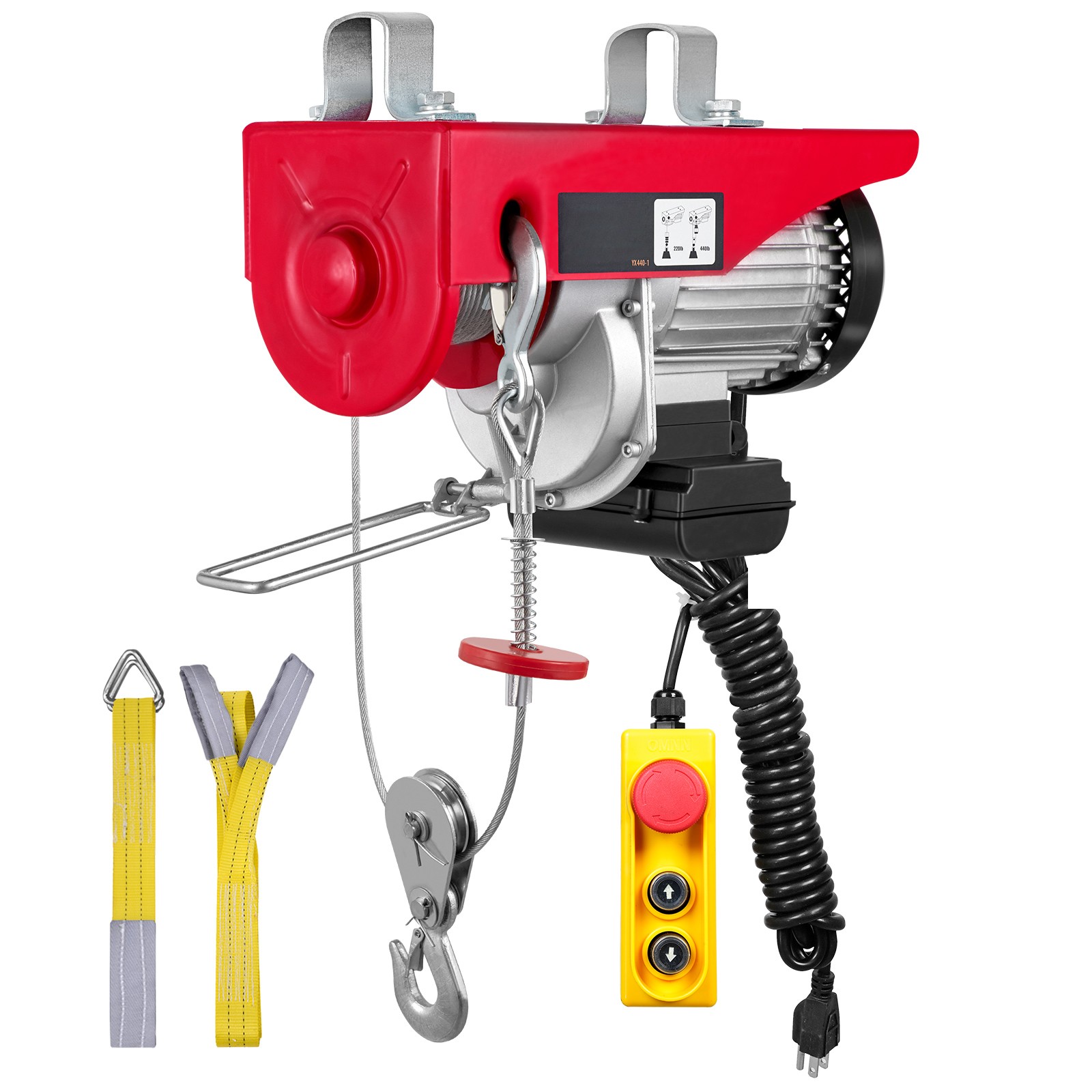 VEVOR Electric Hoist 440 lbs Crane Winch with 14FT Wired Remote Control 110V
