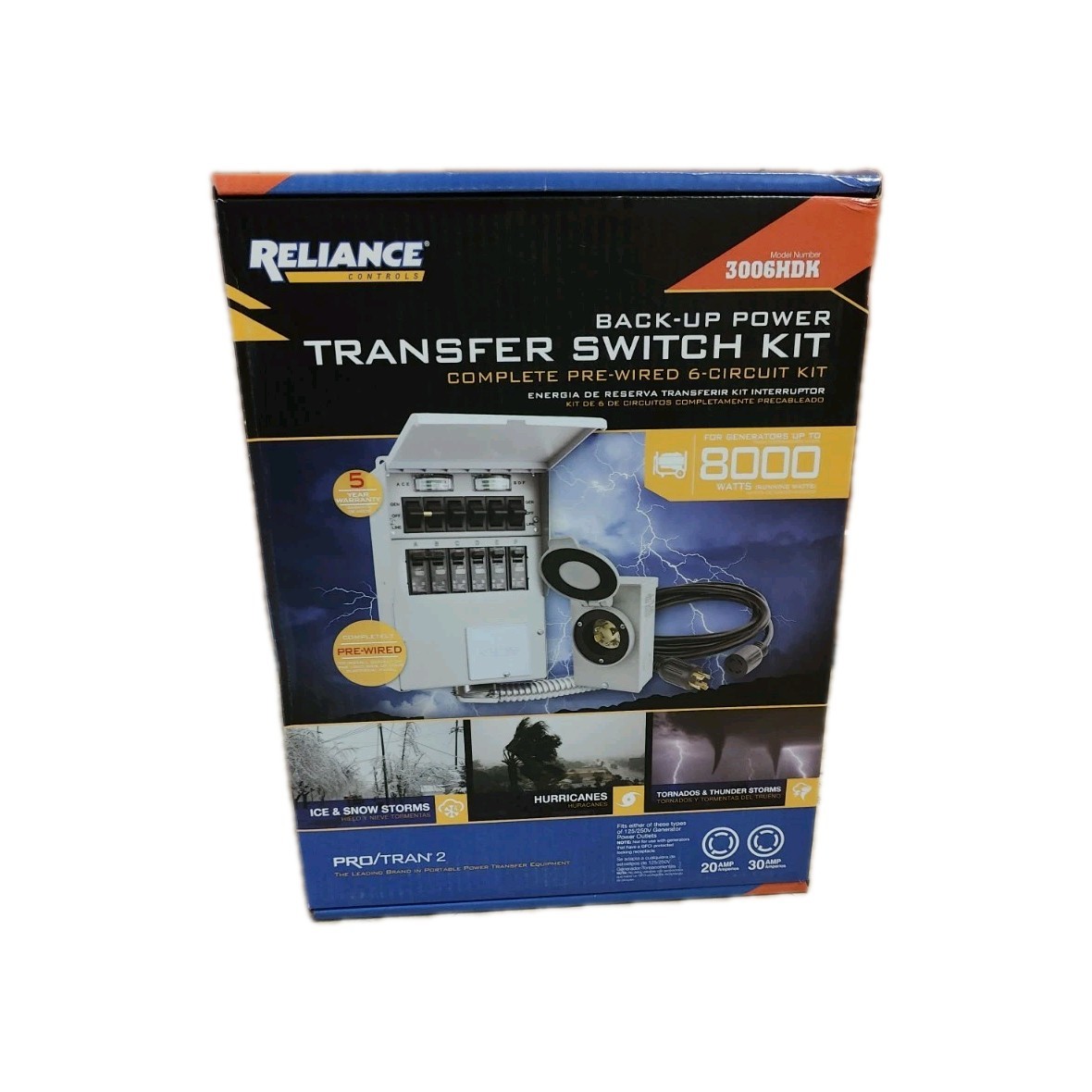 Reliance Controls Backup Power Transfer Switch Kit 3006HDK NEW !!!