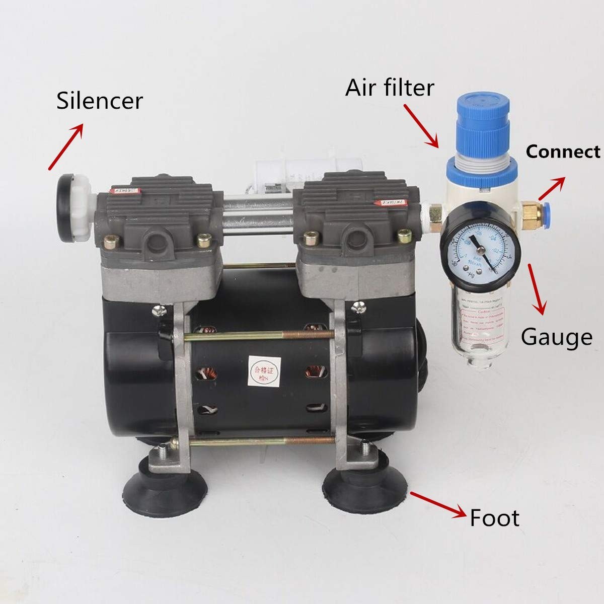 High Performance Oilless Vacuum Pump – Perfect for Labs, 55dB Quiet, 110V