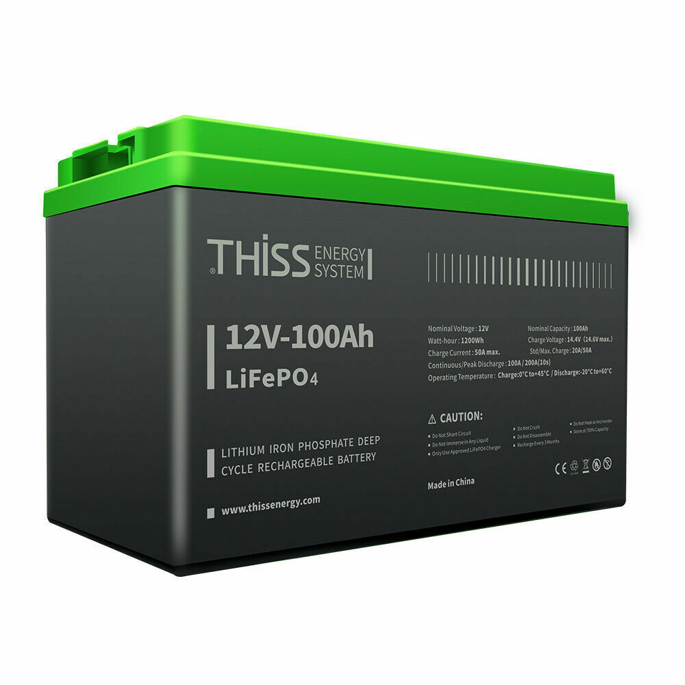 LiFePO4 12V 100AH Deep Cycle Lithium Iron Battery for RV Off Grid Solar Battery