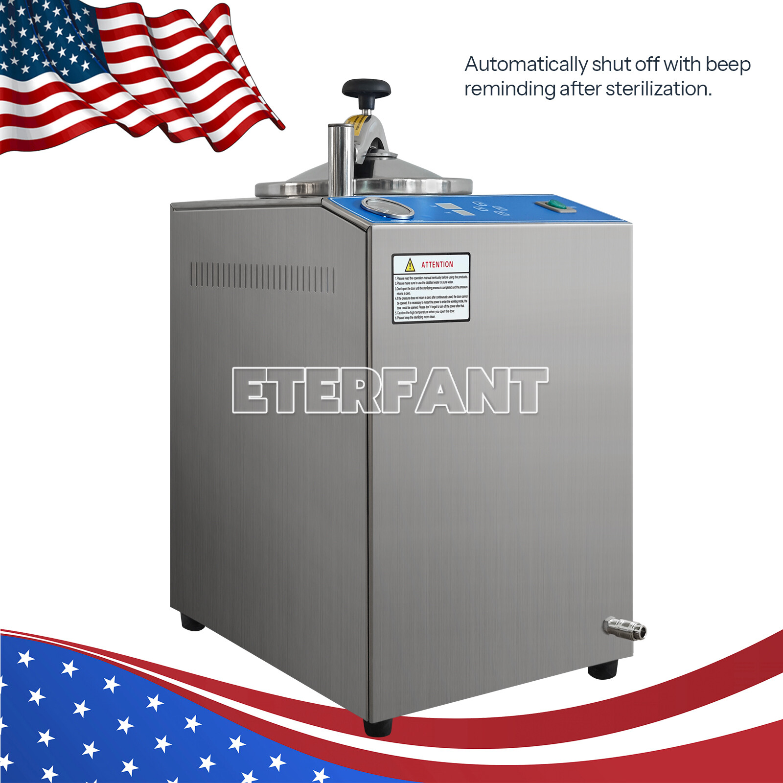 ETERFANT 24/28/35L Dental Medical High Pressure Steam Sterilizer Autoclave US