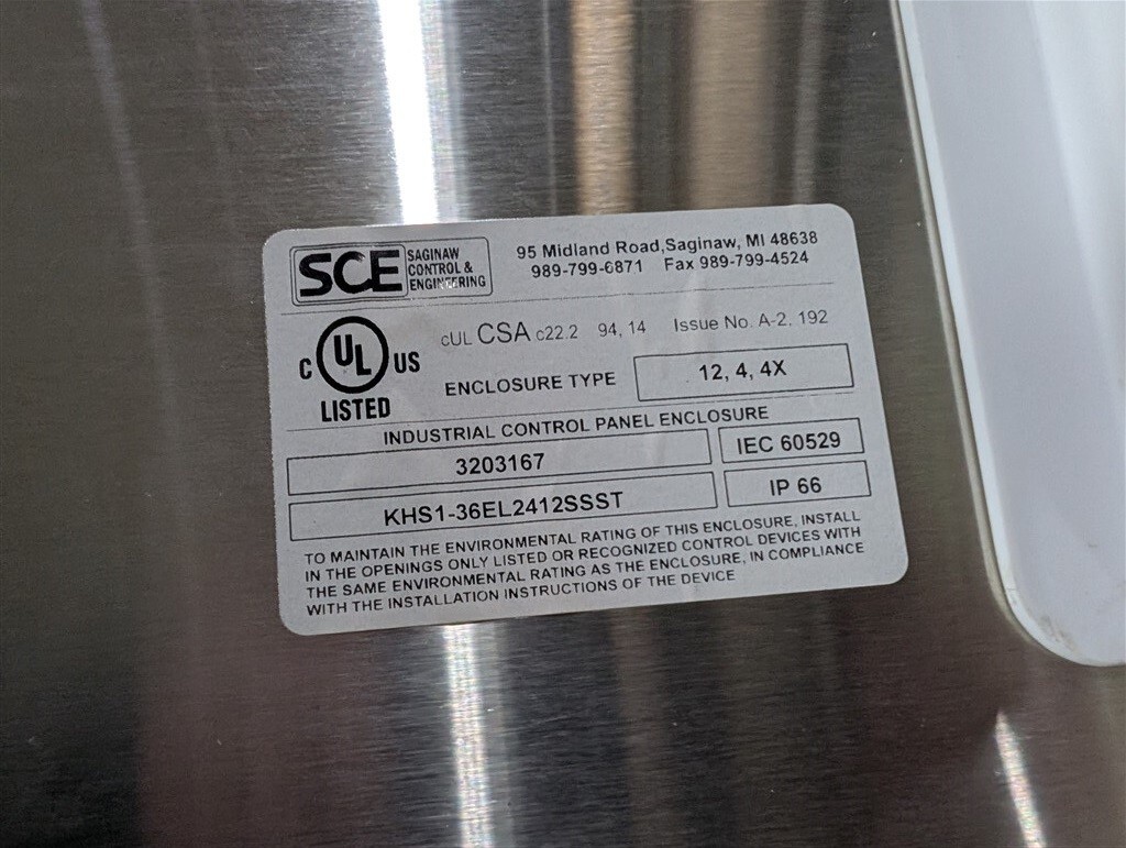 NEW SCE KHS1-36EL2412SSST Stainless Steel Sloping Top Enclosure 36x24x12″