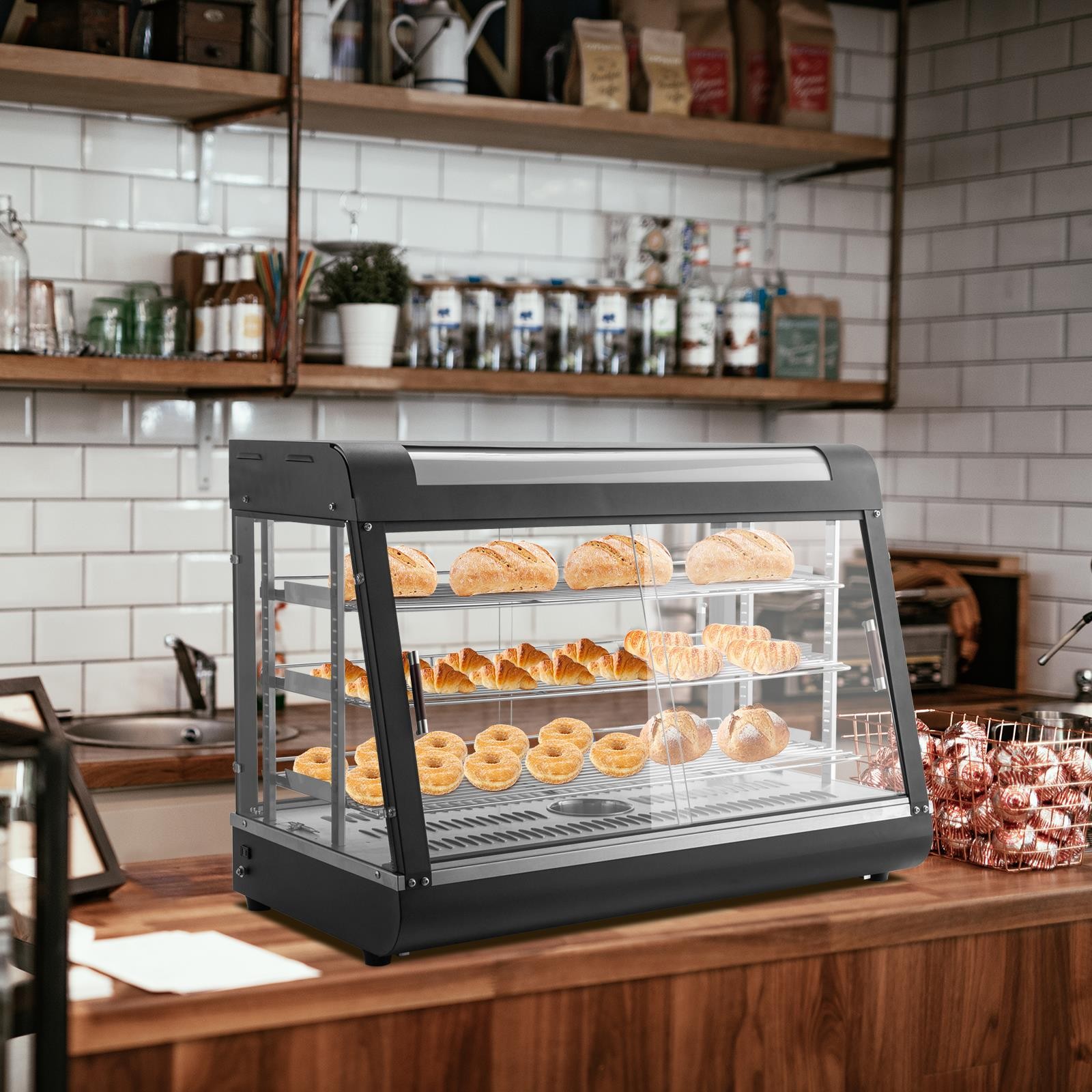 ROVSUN 3 Tier 35″ Commercial Heat Food Pizza Warmer Display Show Case Heavy Duty