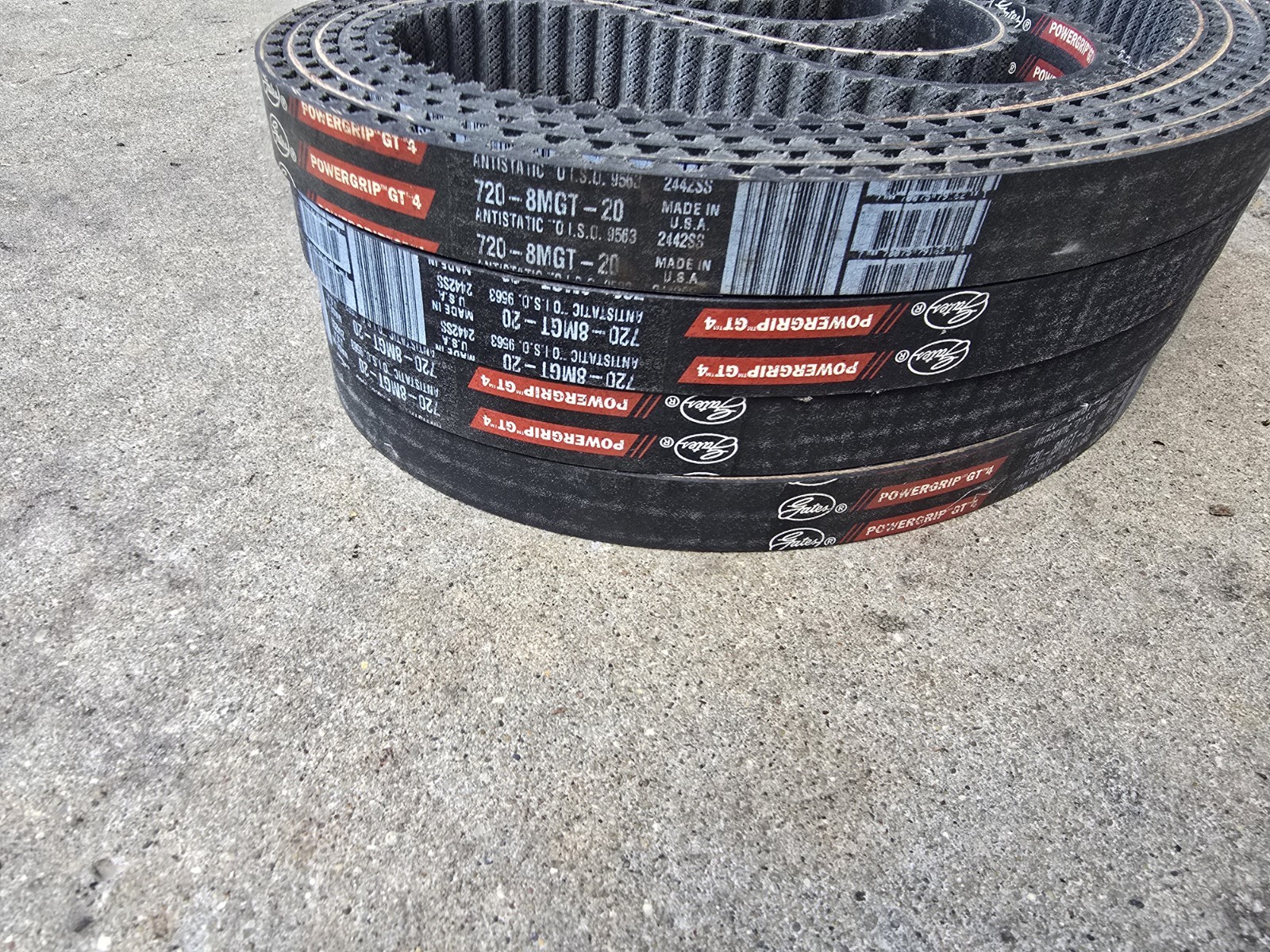 (5) Gates PowerGrip GT4 720-8MGT-20 ANTISTATIC Belts