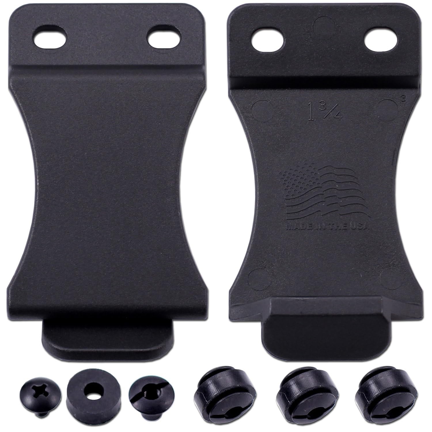 Holster Belt Clip IWB/OWB With Mounting Hardware Fits Kydex Knife Sheaths