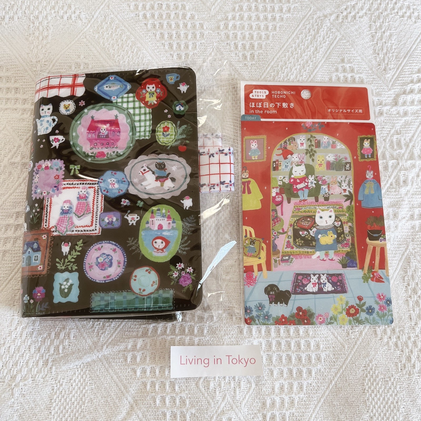 Hobonichi Techo A6 Cover Yumi Kitagishi Shiro Neko + Pencil Board Set Japan