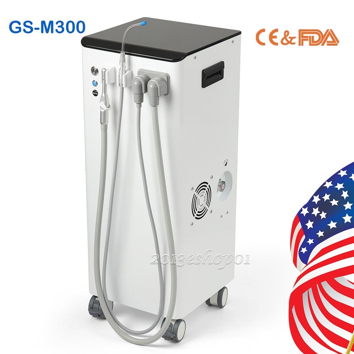 AZDENT Portable Dental Suction Unit Mobile Suction Vacuum Pump Machine FDA