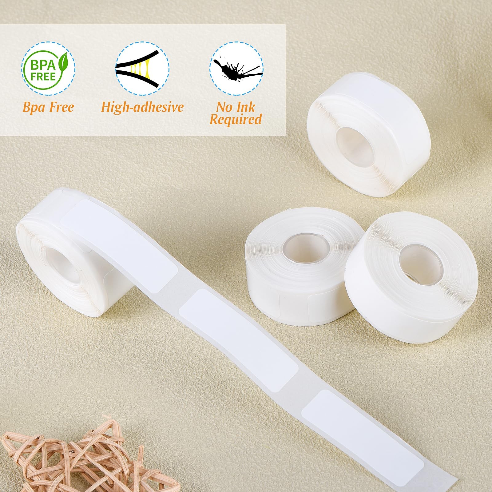 6 Rolls Label Maker Tapes for Phomemo D30, 960 Pcs 12 x 40mm 12 x 40mm, White