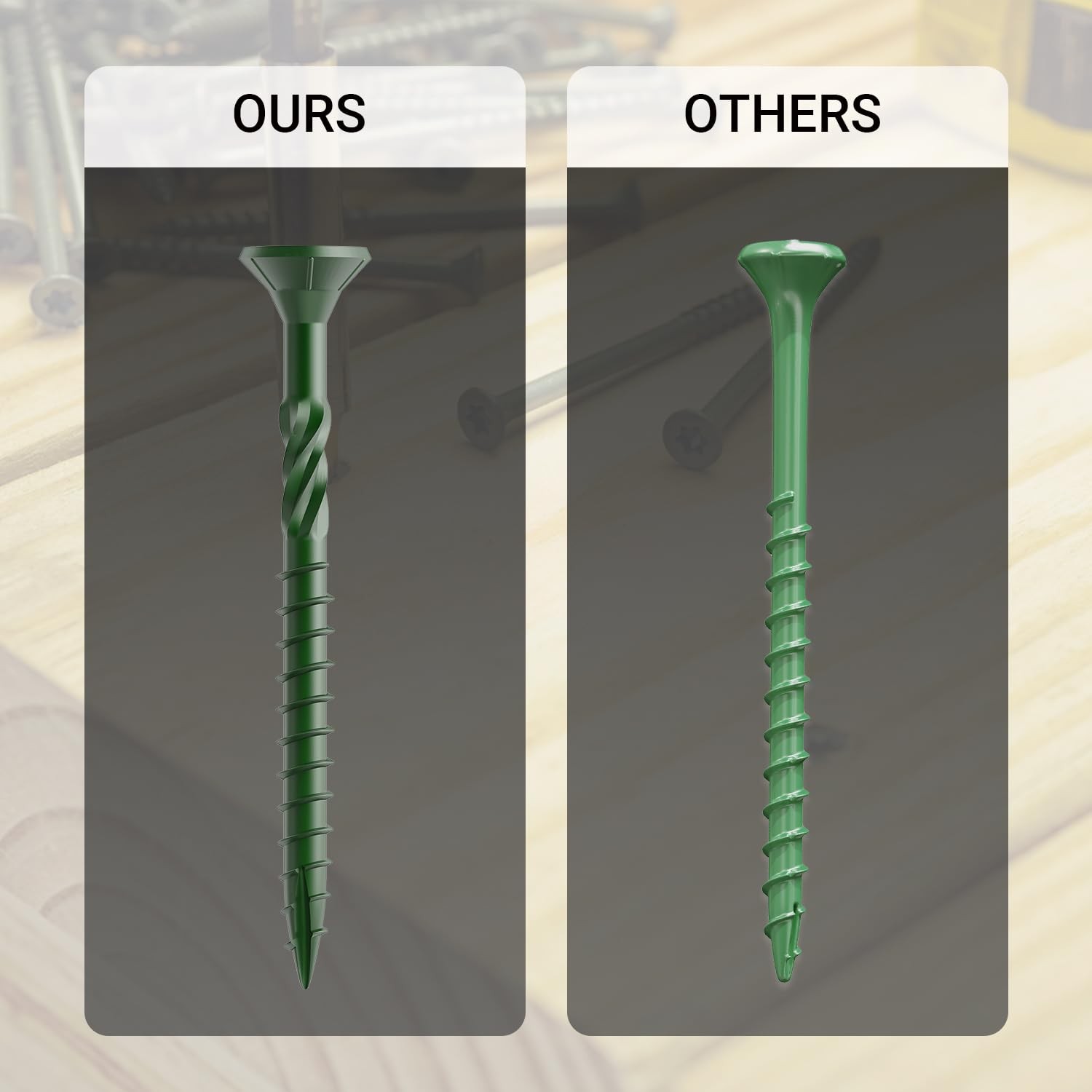 Deck Screws 3 Inch, #10 x 3, 5lb, Rust Resistant, Green Epoxy Coated, Outdoor…