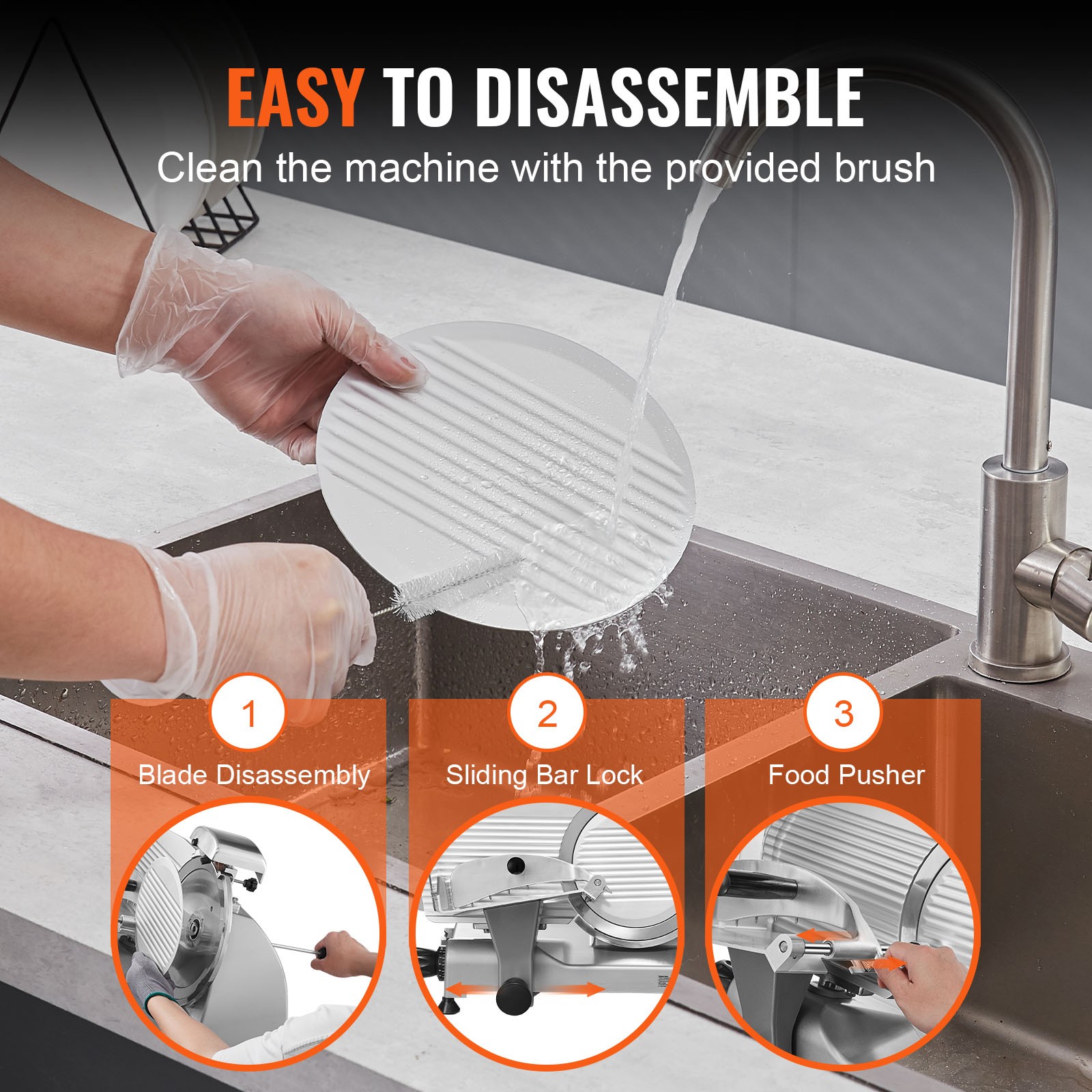 Uimoso Meat Slicer 340W Electric Deli Food Slicer with 10 inch SUS420 Blade