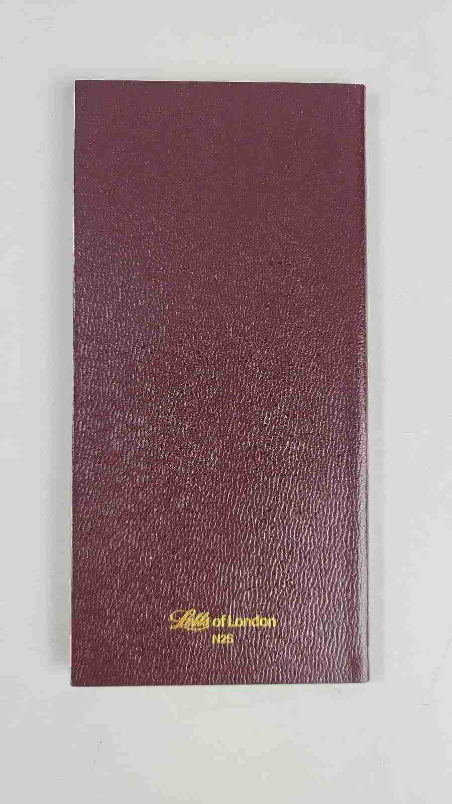 Vintage Letts Of London Slim Note Book – Burgundy & Gold