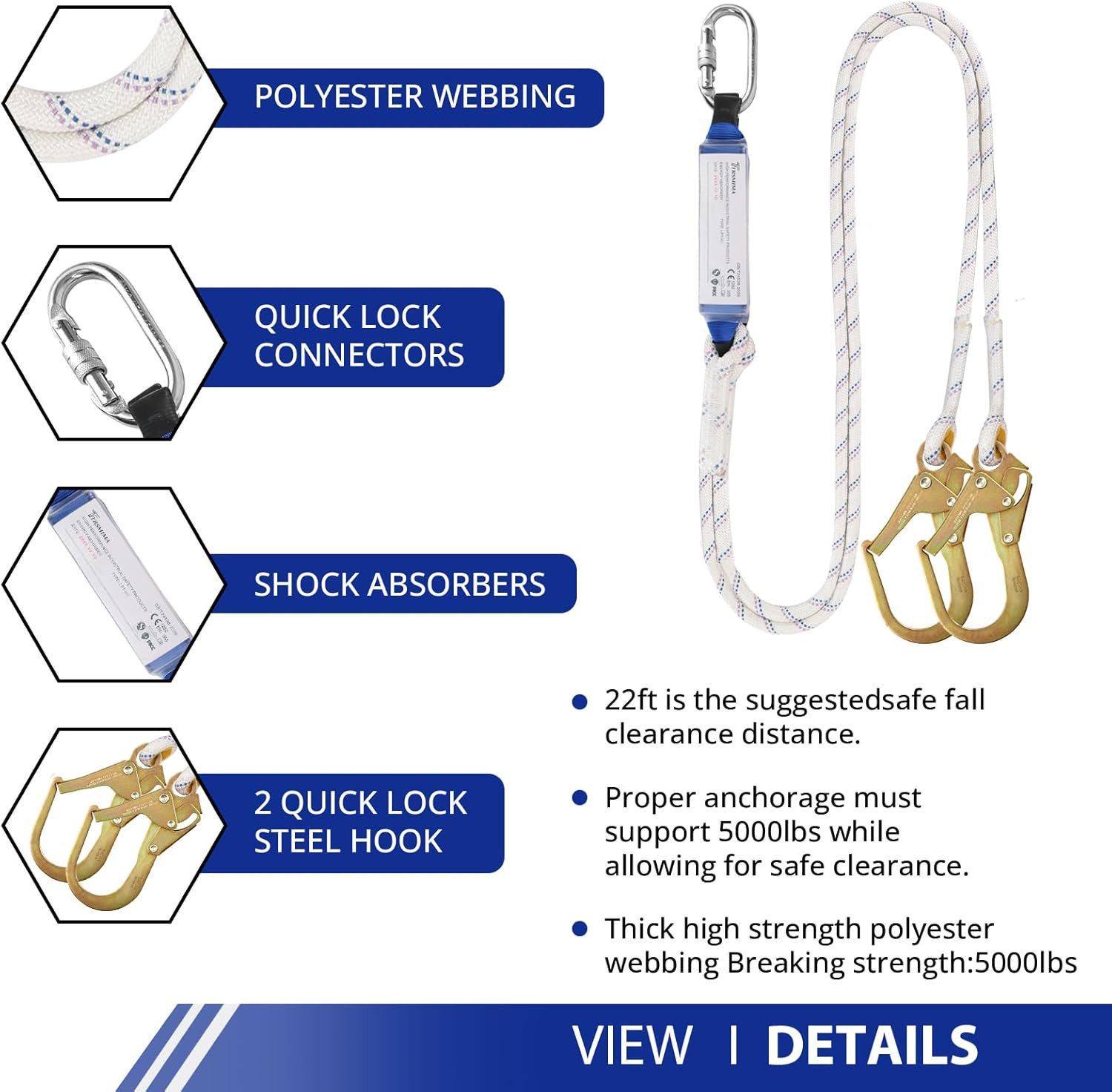 Arnes De Seguridad Construccion Con Sus Ganchos Para Escalar Roofing Trabajo Kit