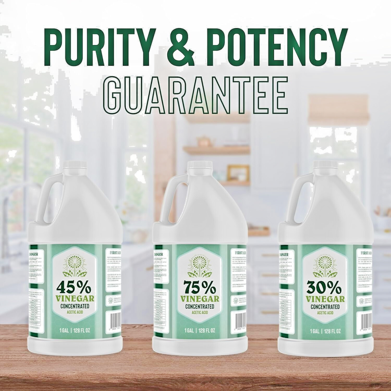 75% Vinegar – 1 Gallon – Concentrated Acetic Acid – Heavy Duty – USA Bulk