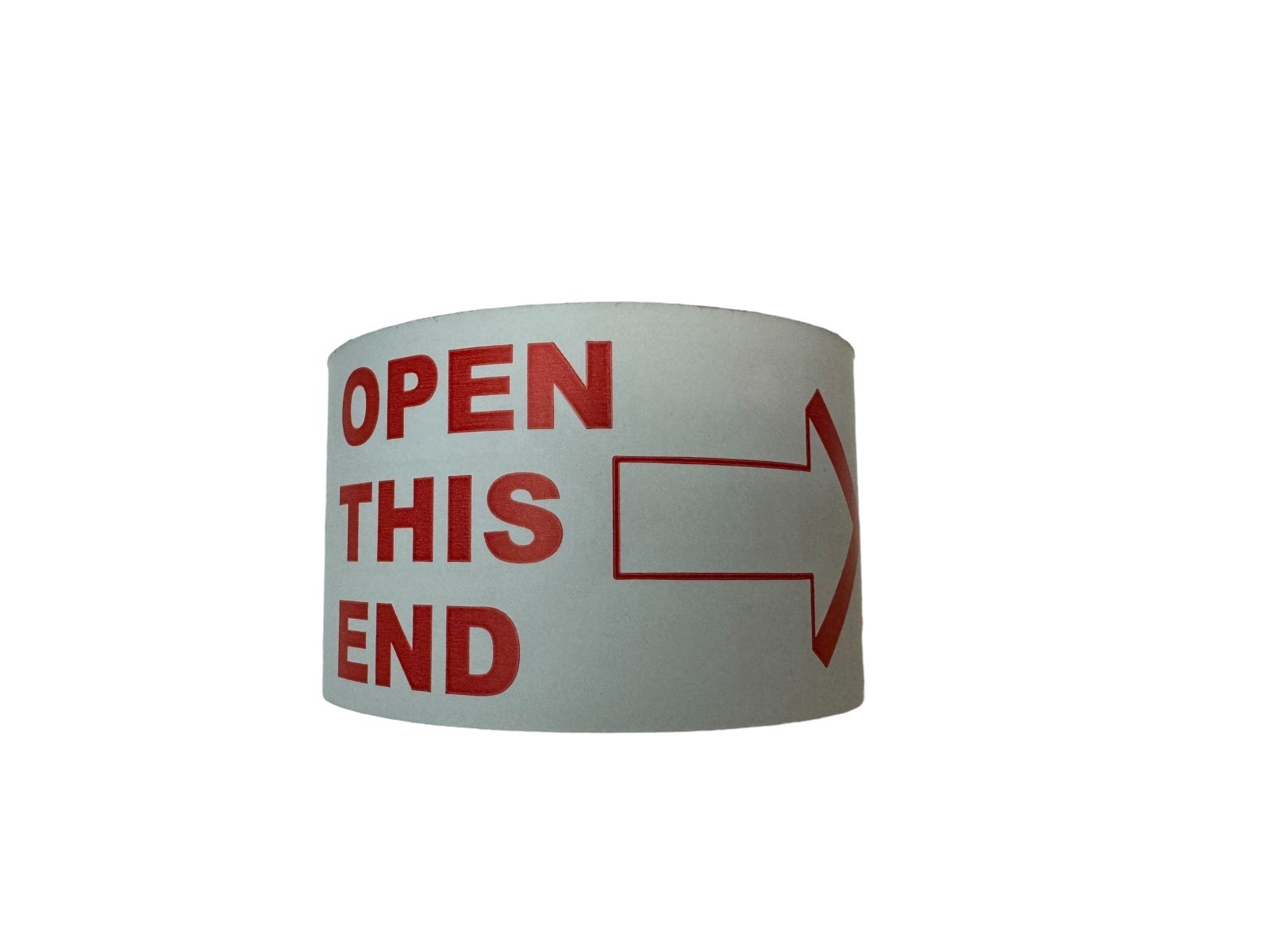 2×4 (Wh/Red) Open This End Labels Arrow Shipping Peel & Stick (2) RLS of 500 EA