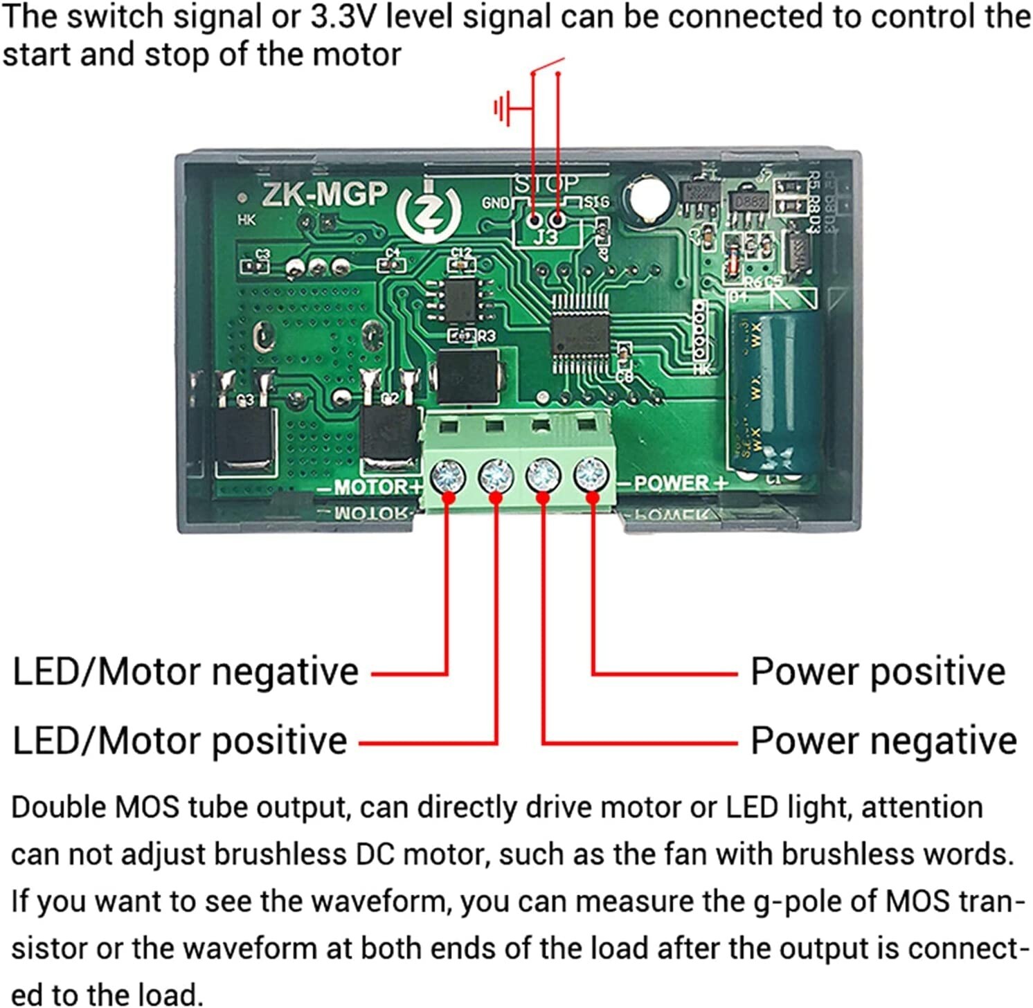PWM Motor Adjustable Speed Controller DC 5V 9V 12V 18V 24V 30V 12A 360W Driver