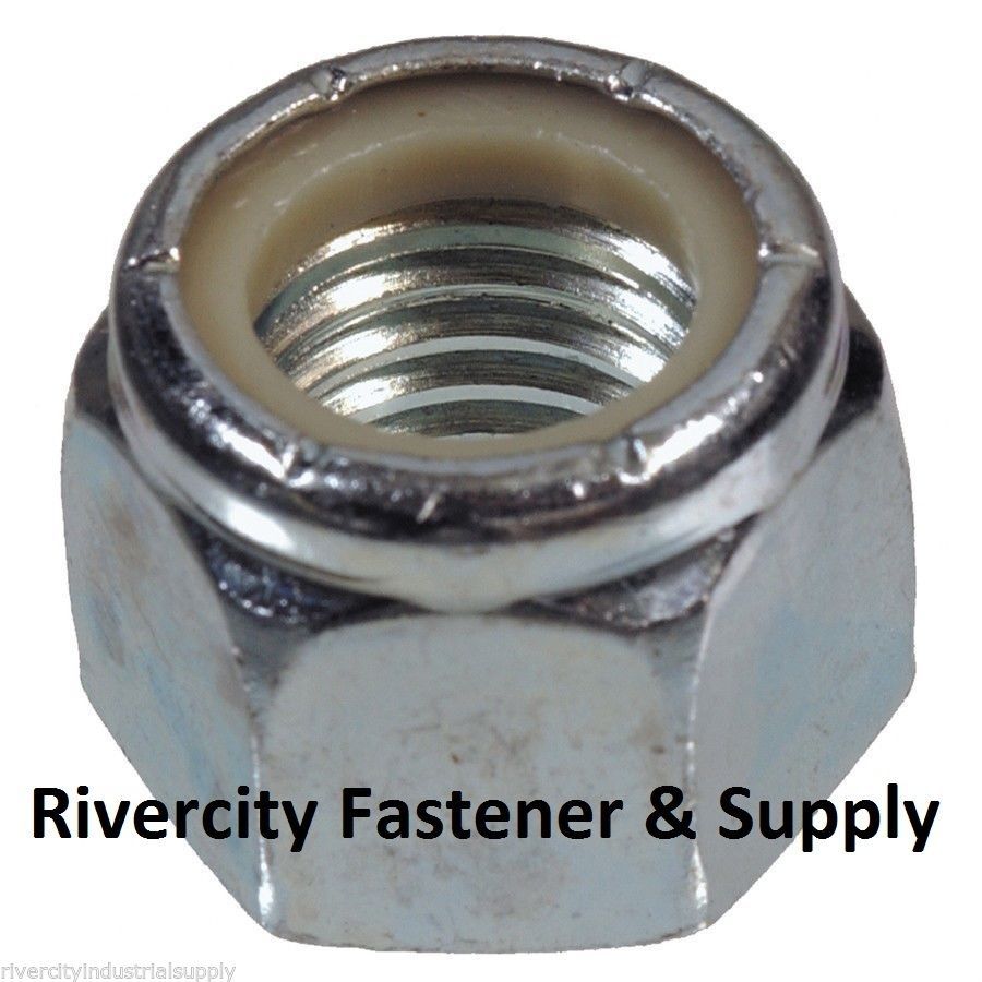 (250) 1/4-20 Steel Nylon Insert Lock Nut / Stop Nuts 1/4×20 Nyloc Zinc Plated