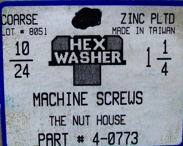 YOU PICK 25/50/100 10-24 X 1 1/4″ HEX WASHER HEAD MACHINE SCREW ZINC PLATED NH