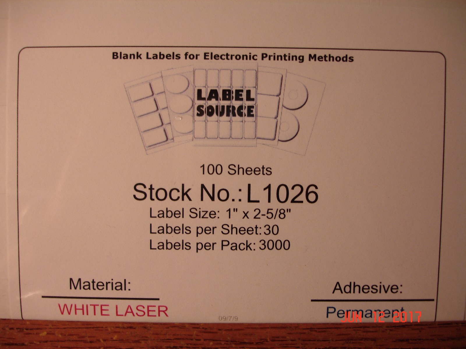 Label Source 100 Sheets 30-UP Easy to Peel Labels 1″x2-5/8″ White Laser