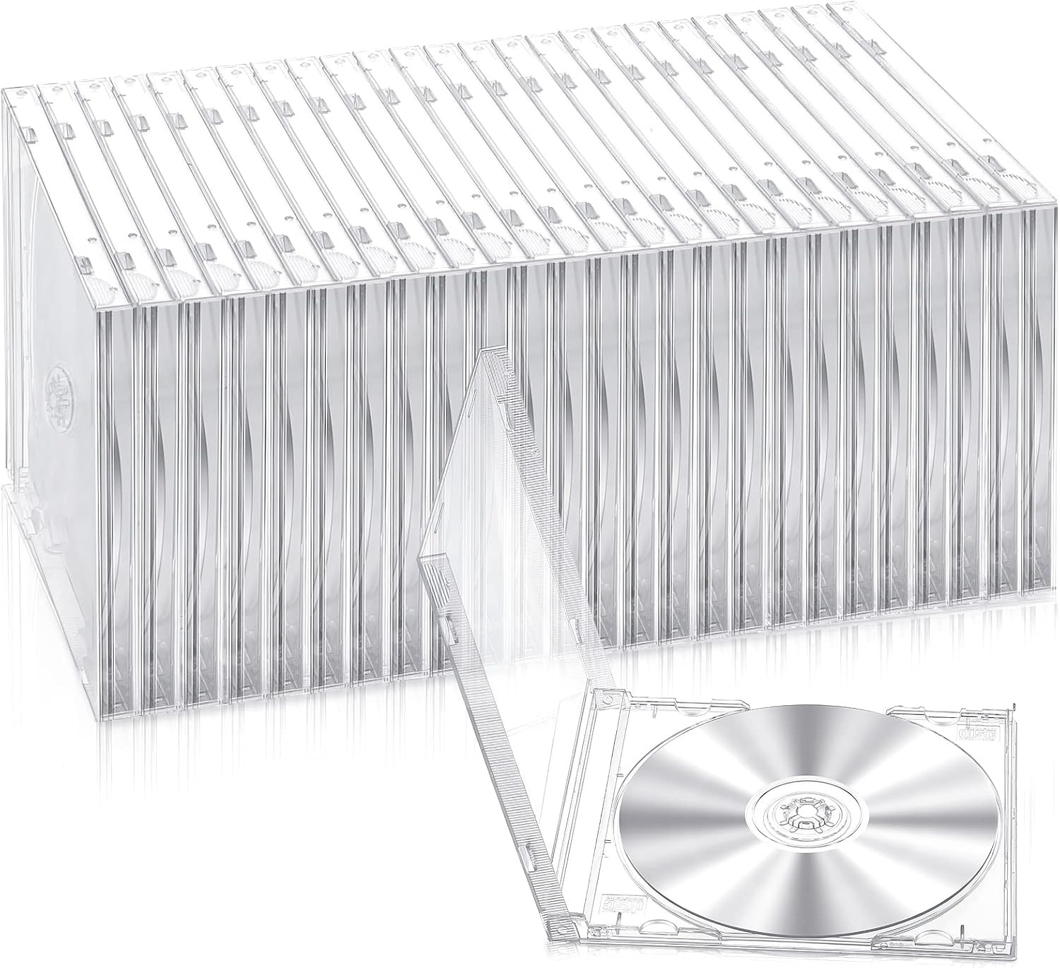 25 Pcs 10.4 Mm CD Jewel Cases Standard Single Clear CD Case DVD Cover Protection