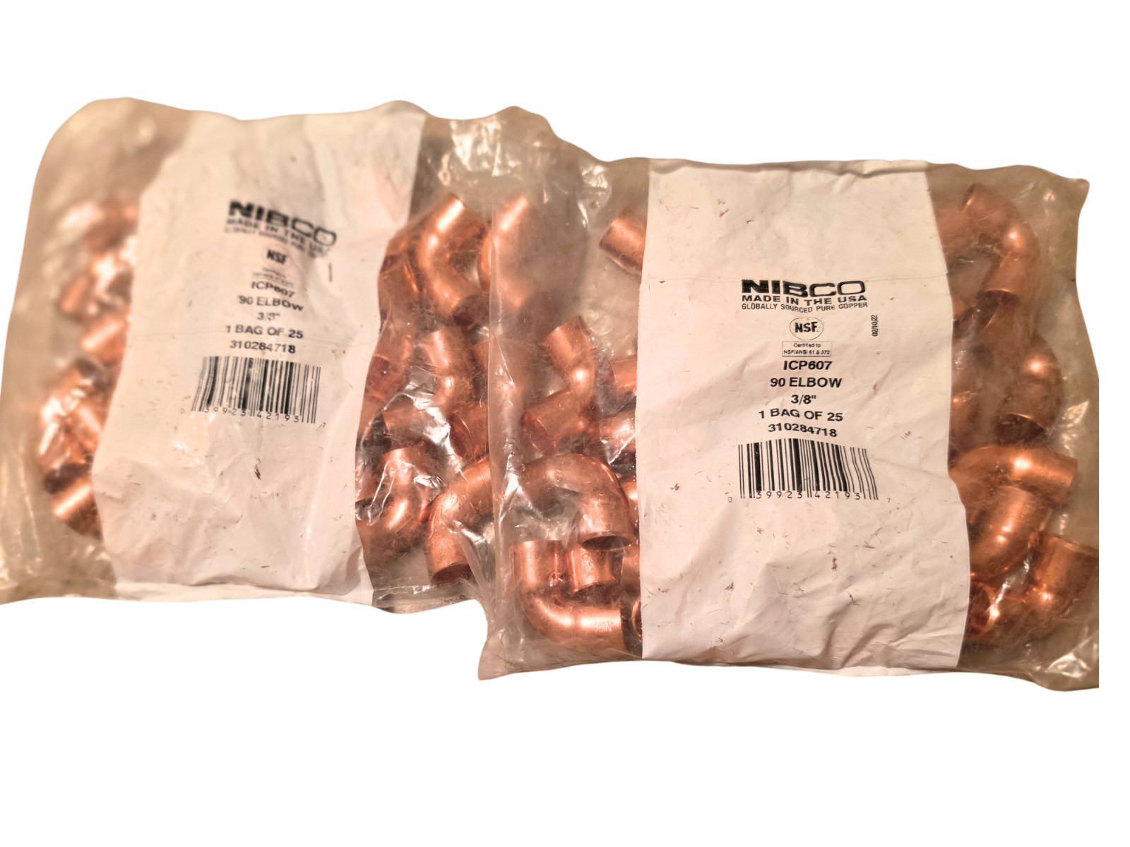 Nibco (25 PACK) ICP607-LT 3/8″ CxC 90-Degree Long Turn Elbow