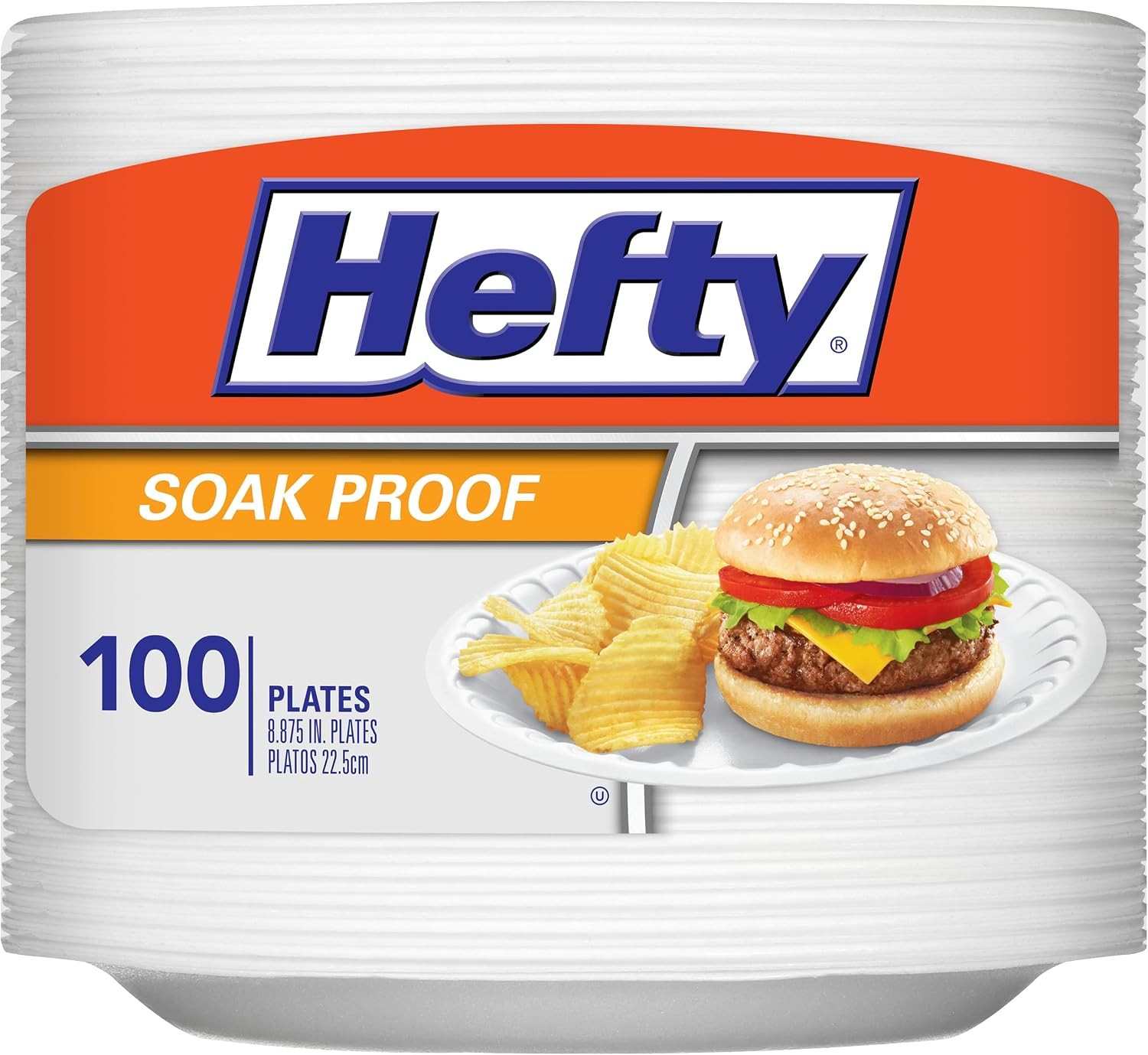 Hefty Everyday Soak Proof Disposable Foam Plates, 8.9 Inches, 100 Count, Disposa