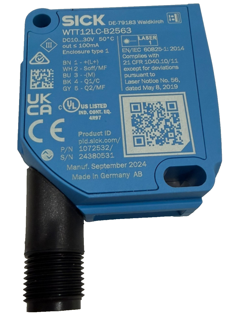 NEW SICK WTT12LC-B2563 PHOTOELECTRIC SENSOR 1072532 WTT12LCB2563