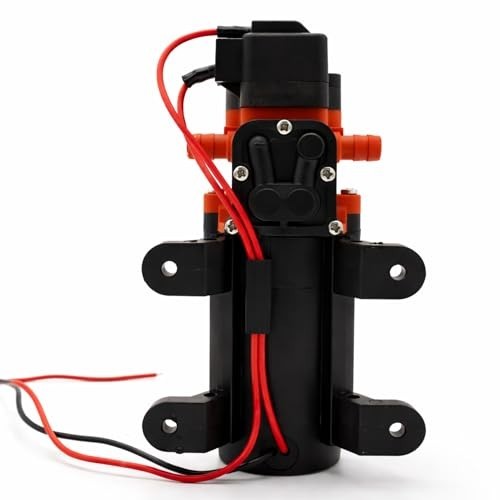 12V DC Water Pressure Diaphragm Pump – 1.2 GPM, 35 PSI, Adjustable Switch, Quiet