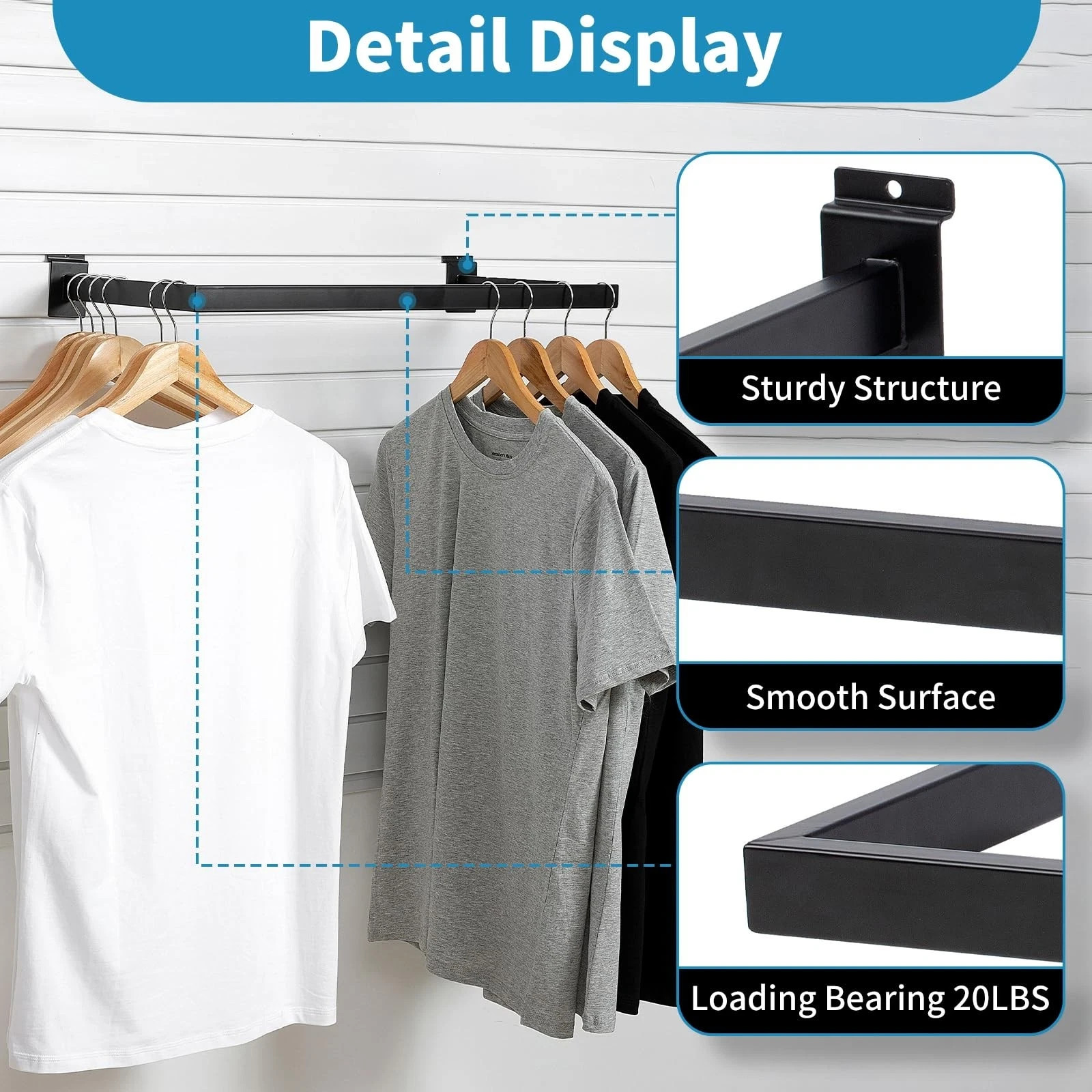 Slatwall U-Shaped Rectangular Tubing Hangrail – 24″x12″, Slatwall Accessories…