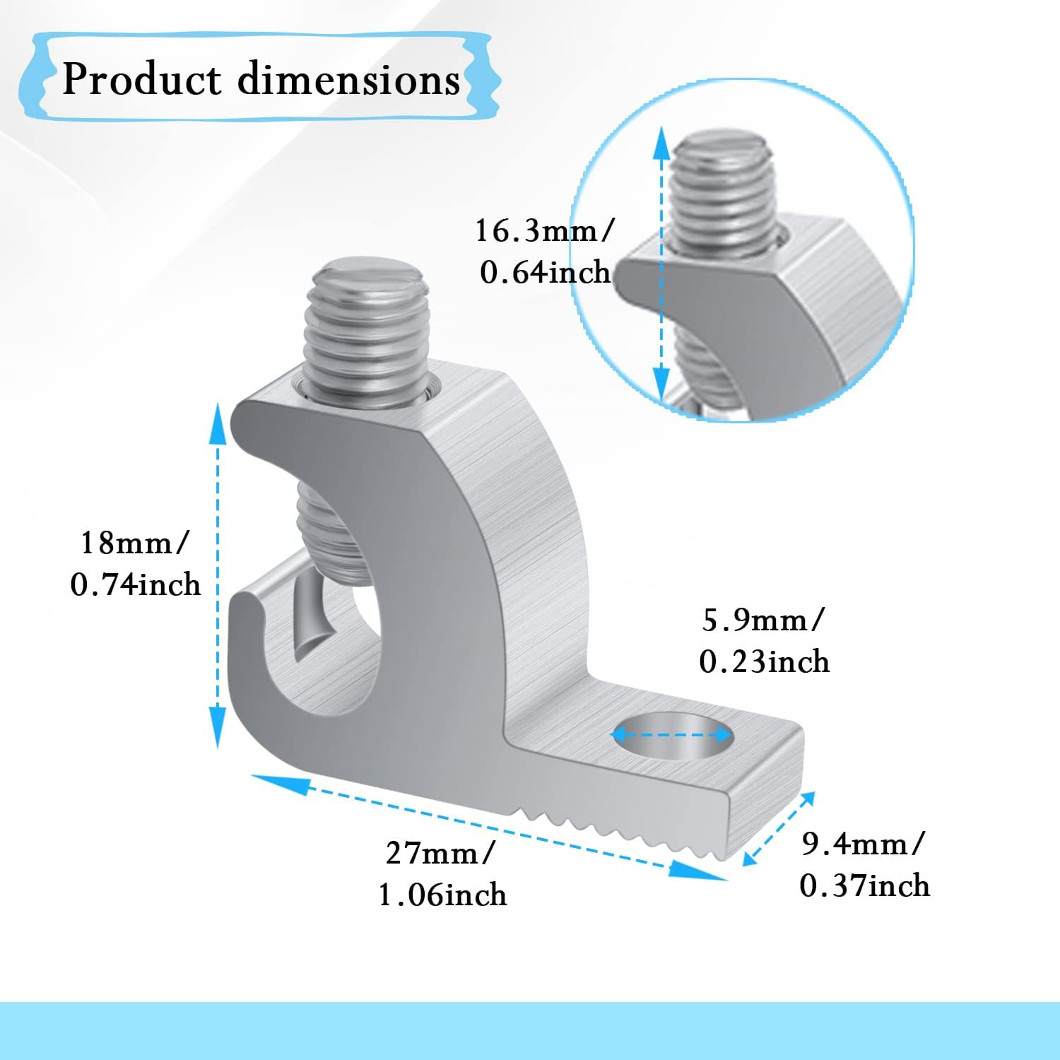 Pool Bonding Lug with Corrosion-Resistant and High-Conductivity Aluminum, 4-14 W
