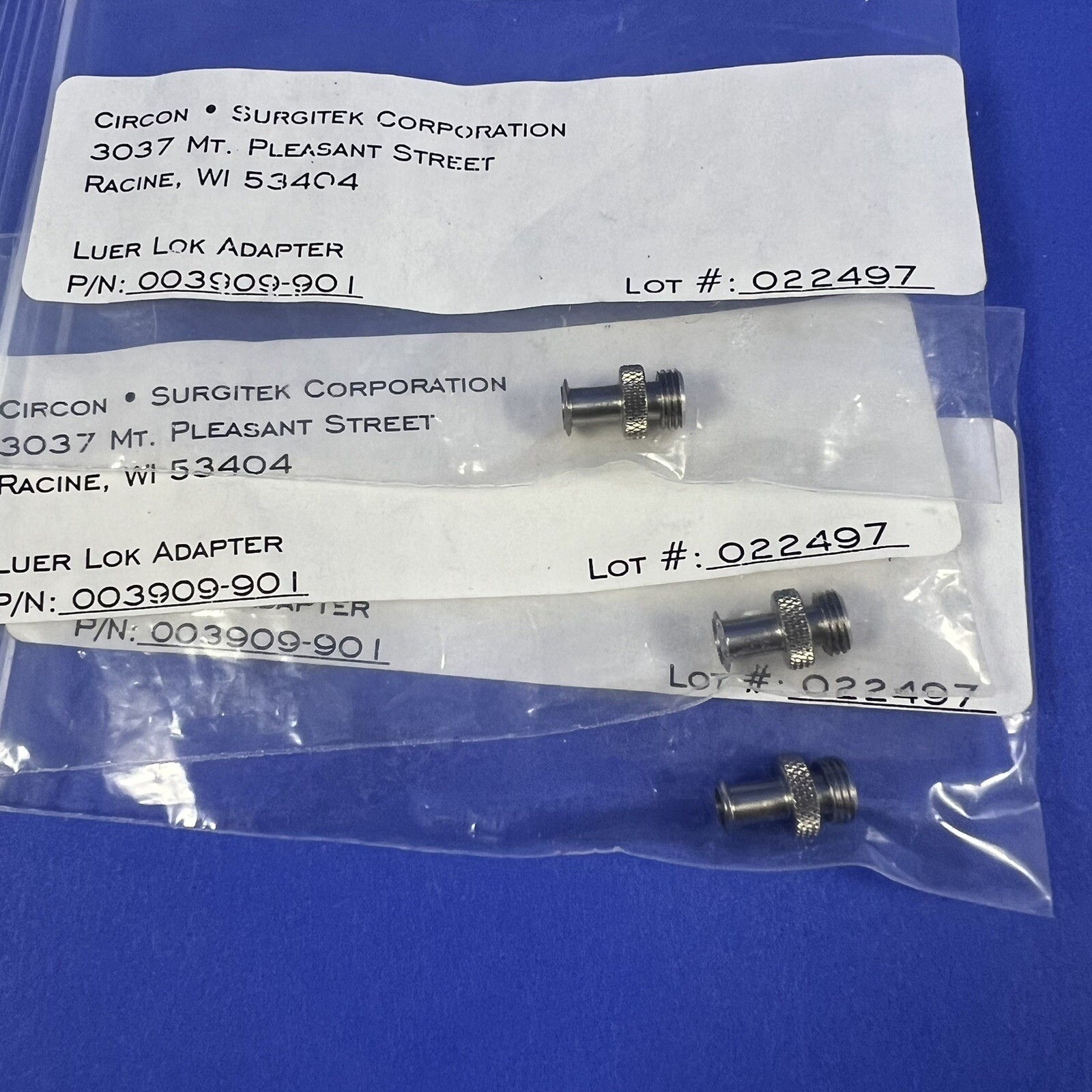 Circon Acmi Luer Lok Adapter 003909-901 lot of 3 New