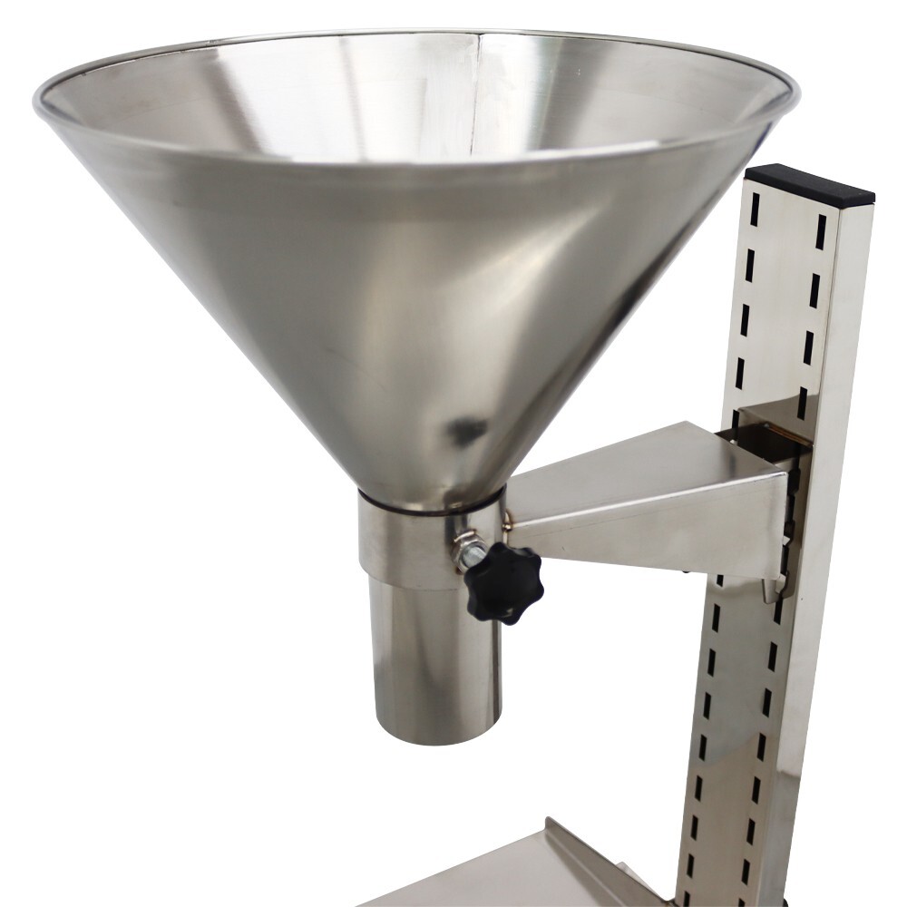 5cm Stainless Steel Manual Feeding Hopper with Support Stand Packaging Tool