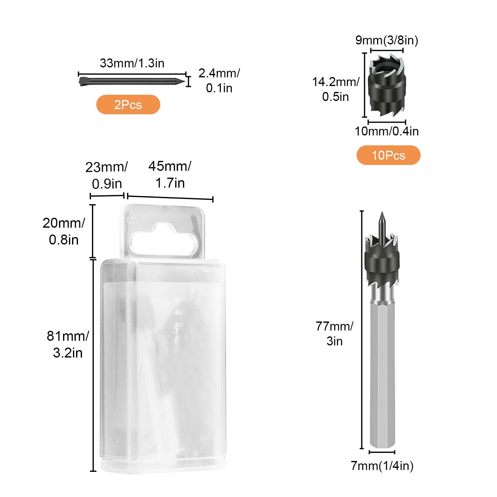 EEEKit 13PCS Rotary Spot Weld Cutter 3/8″, HSS Removal Tool, 13pcs