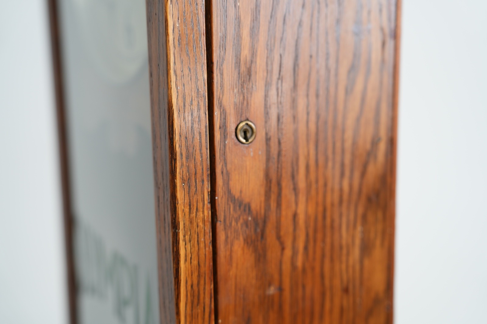 Antique Time Recorder Vintage Time Card Clock Oak Cabinet Olympia wood