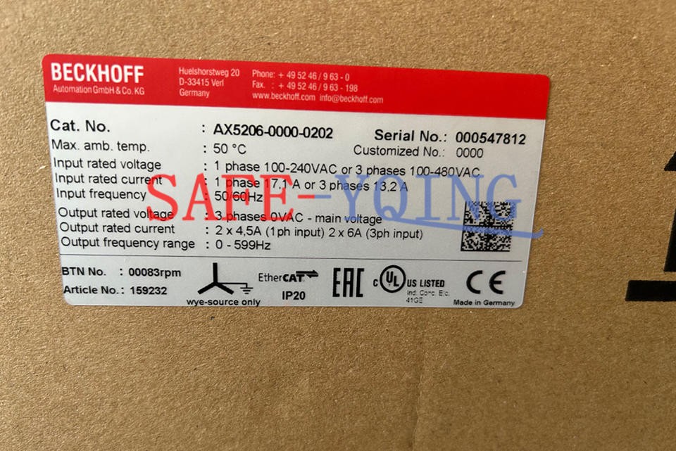 1PC NEW BECKHOFF Servo Drive AX5206-0000-0202
