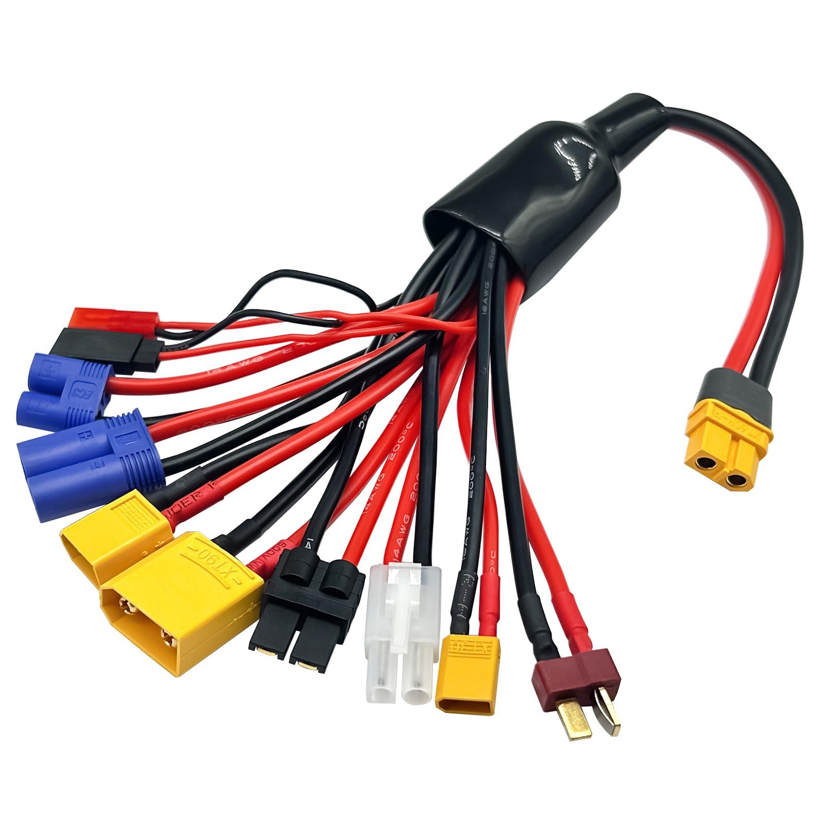 RC Lipo Battery Charger Adapter Connector Splitter Wire 10 in 1 Octopus Conve…