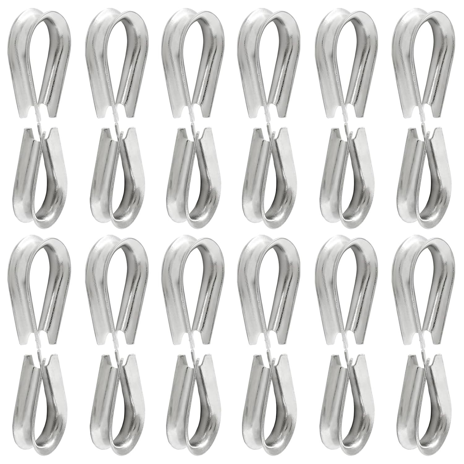 24Pcs M6 Stainless Steel Thimbles, Wire Rope Cable Thimbles Rigging for 1/4 Inch