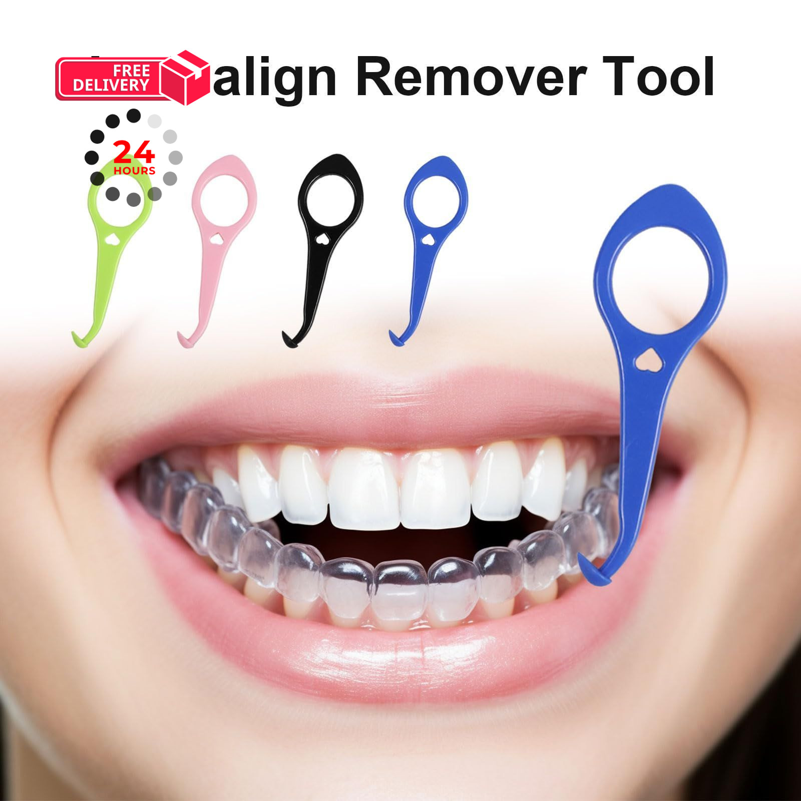 Clear aligner removal 2 Count (Pack of 1), dark blue + pink+green+black