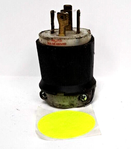 HUBBELL HBL2731 LOCKING PLUG 30A 480V AC MALE END