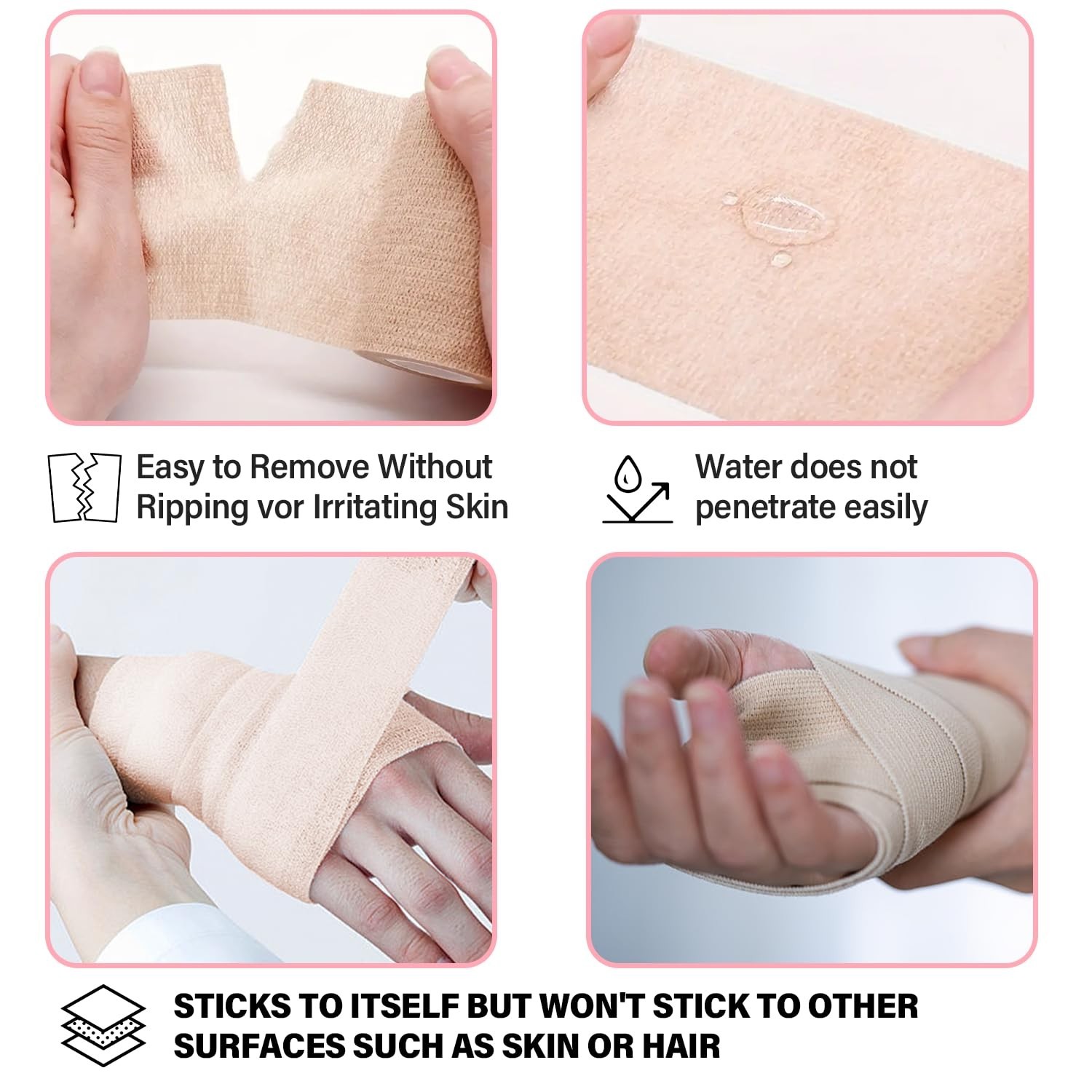 OZER 12 Pack 2 Inch x 5 Yards Self Adhesive Bandage Breathable Cohesive Banda…