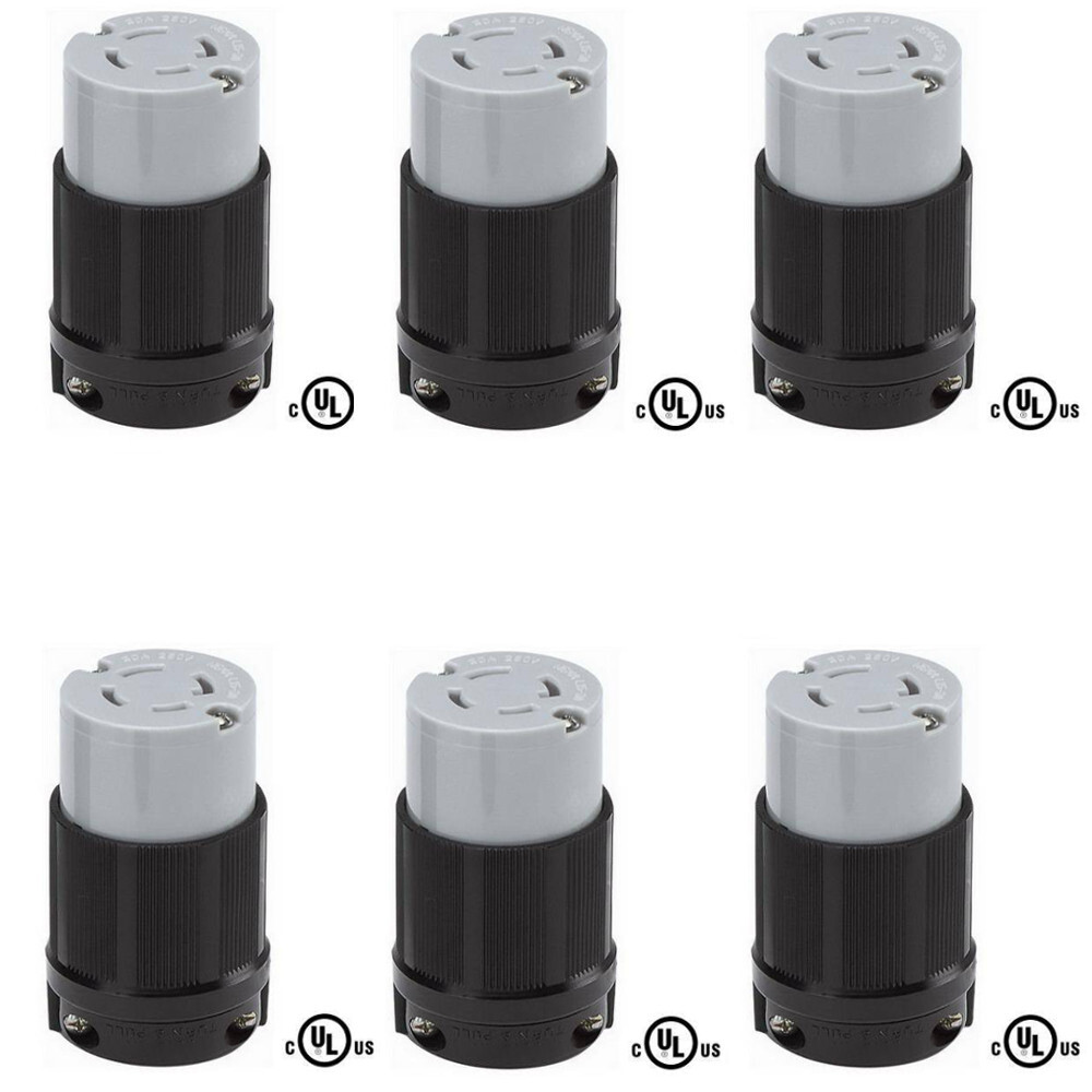 OCSParts L15-30R Locking Connector, Rated for 30A, 250V, cUL Listed (Pack of 6)