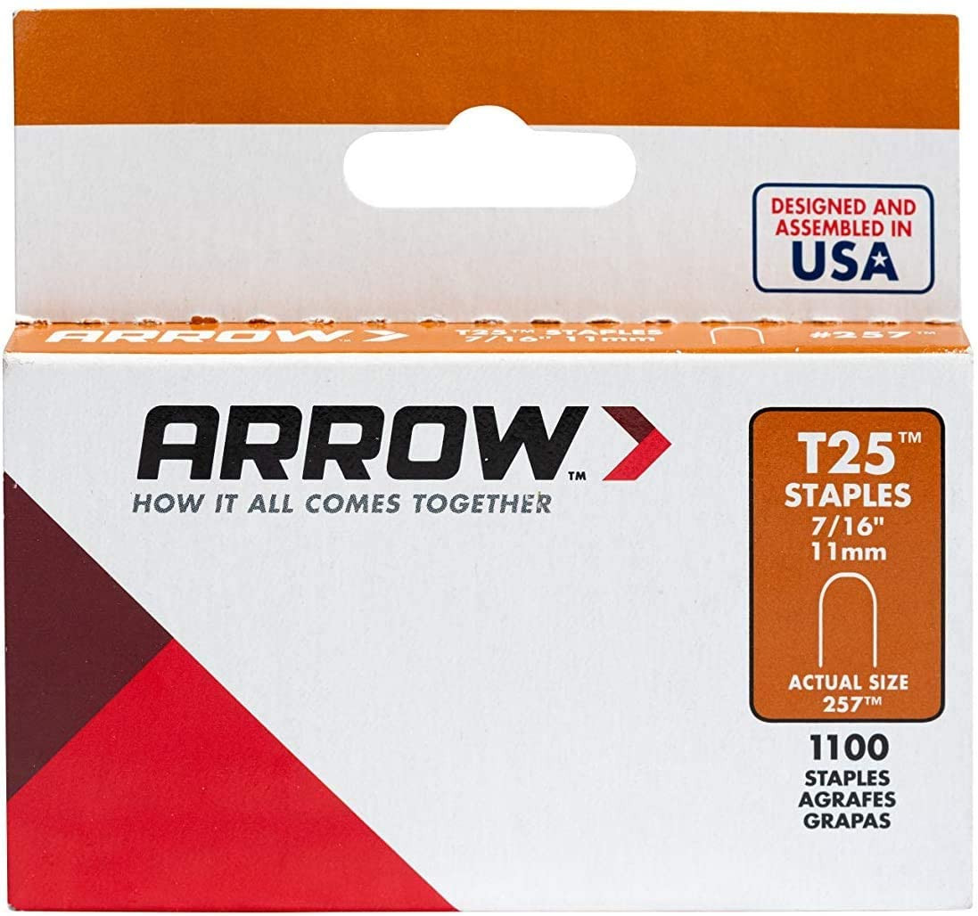 Arrow Heavy Duty T25 round Crown Staples for Cable and Low Voltage Wiring, 11…