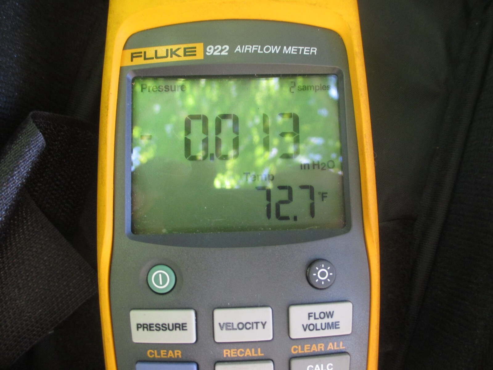 Fluke 922 Airflow Meter/Micromanometer Air Pressure Velocity Volume Temperature