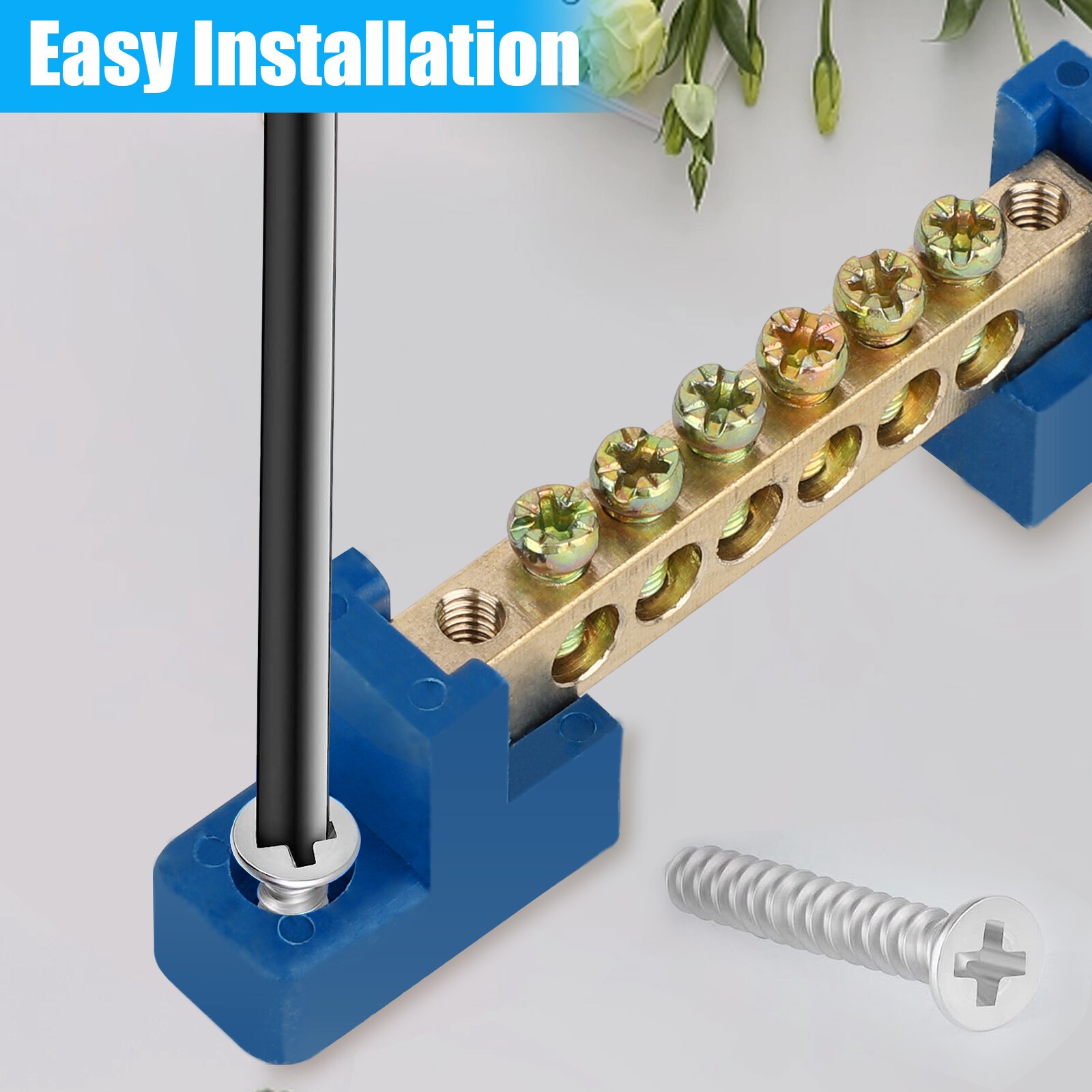 2/4X for Car/Boat/Marine Power Distribution Terminal Block Screw Battery Bus Bar