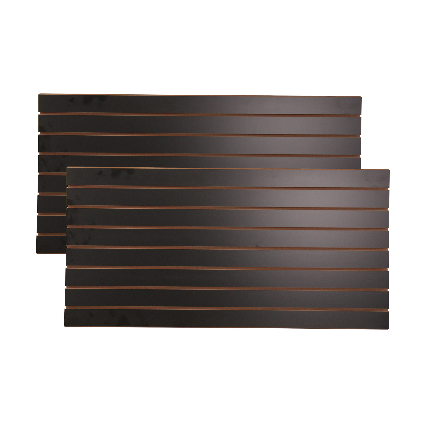 4 ft x 2 ft Horizontal Black Slatwall Easy Panels (24″H x 48″L) – Pack of 2