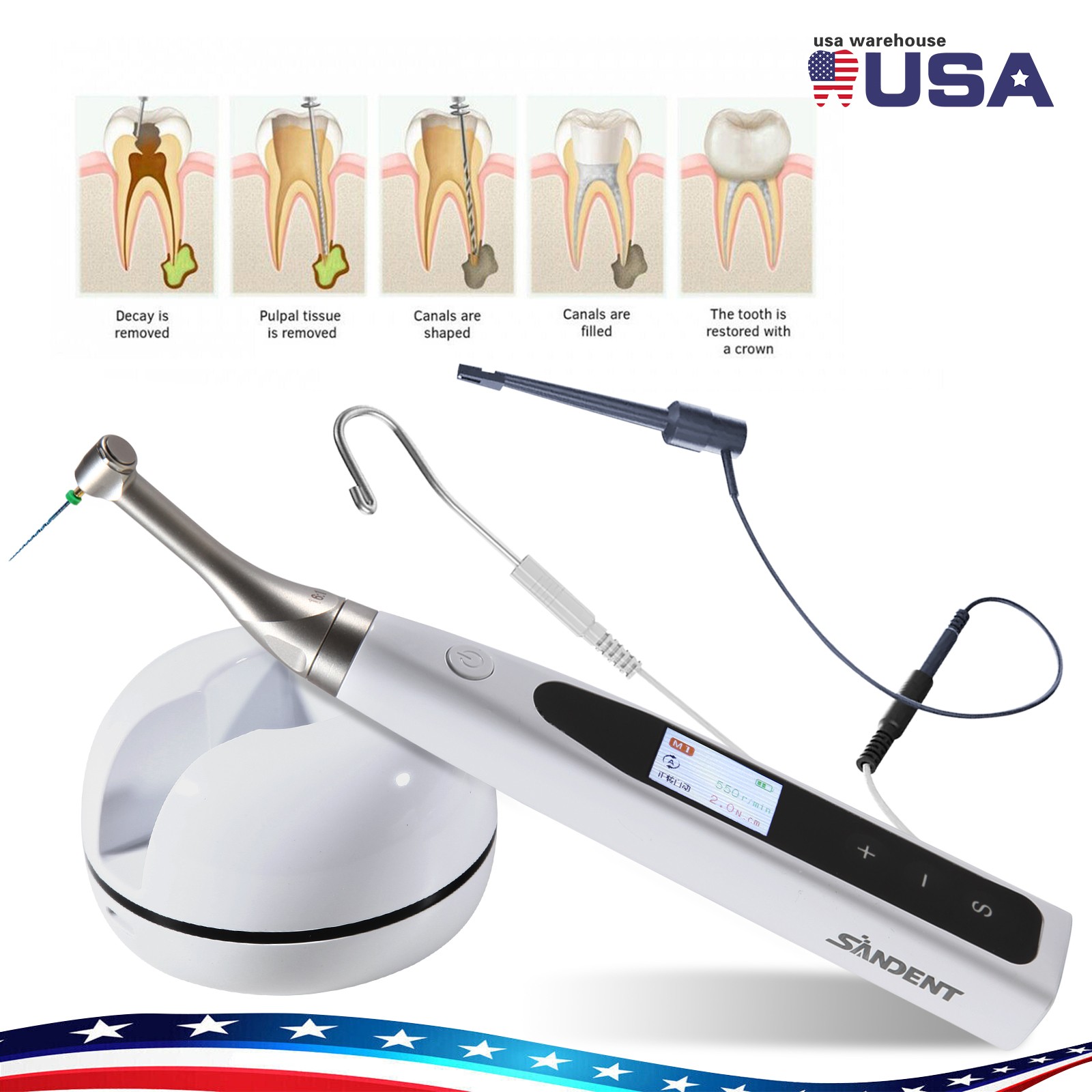 SANDENT Dental Endo Motor Reciprocating with Built-in Apex Locator 6:1