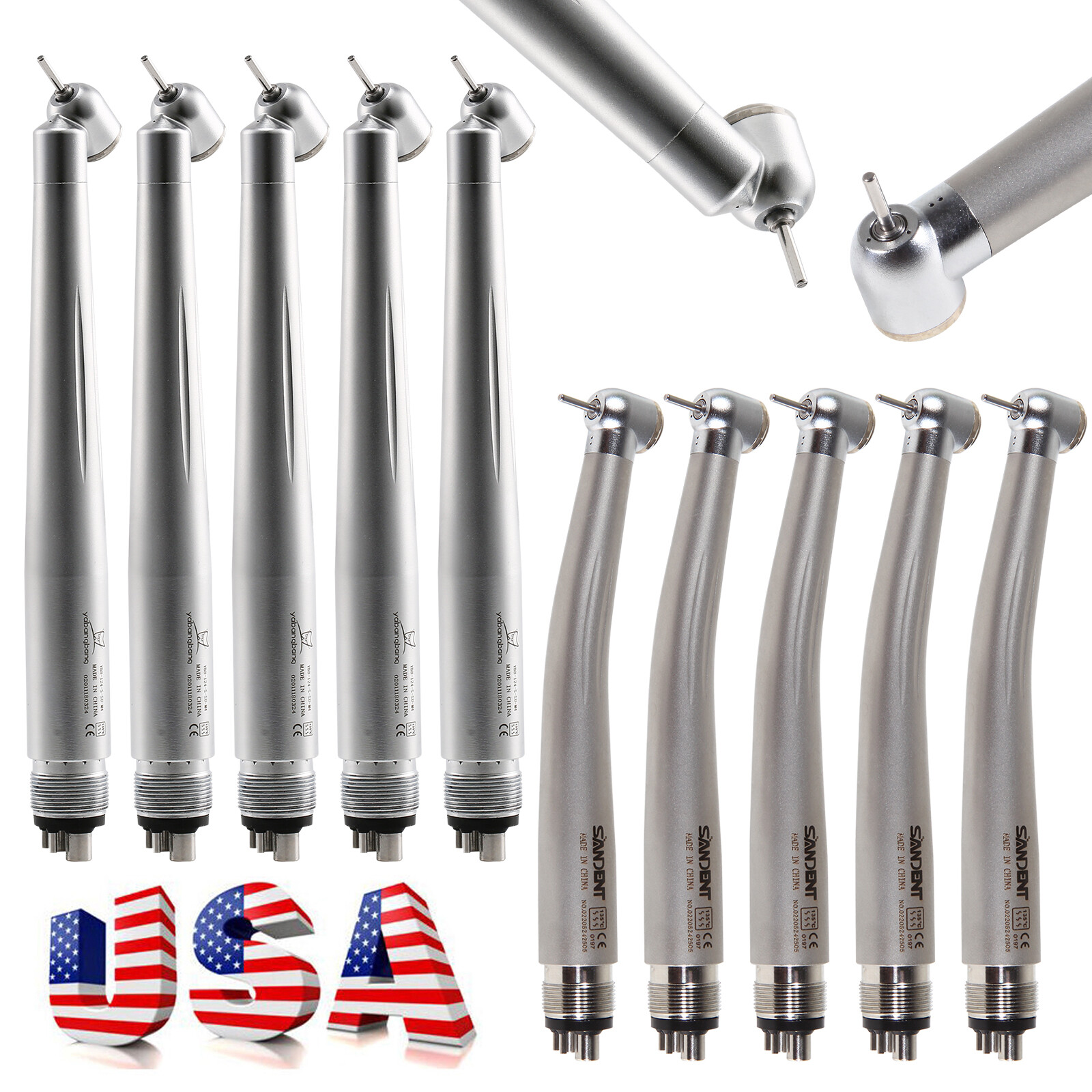 NSK Style Dental 45 Degree/ High Speed Handpiece Turbine Turbina Push Button
