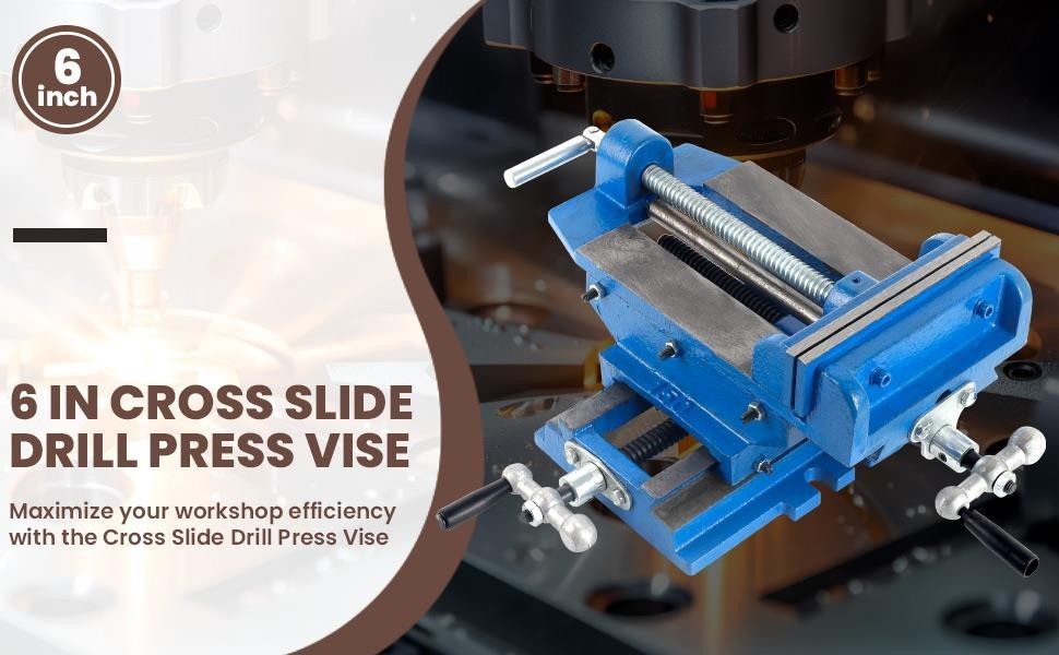 6″ 2-Way X-Y Bench Vise, Cross Slide Drill Press Vise for Milling & Woodworking
