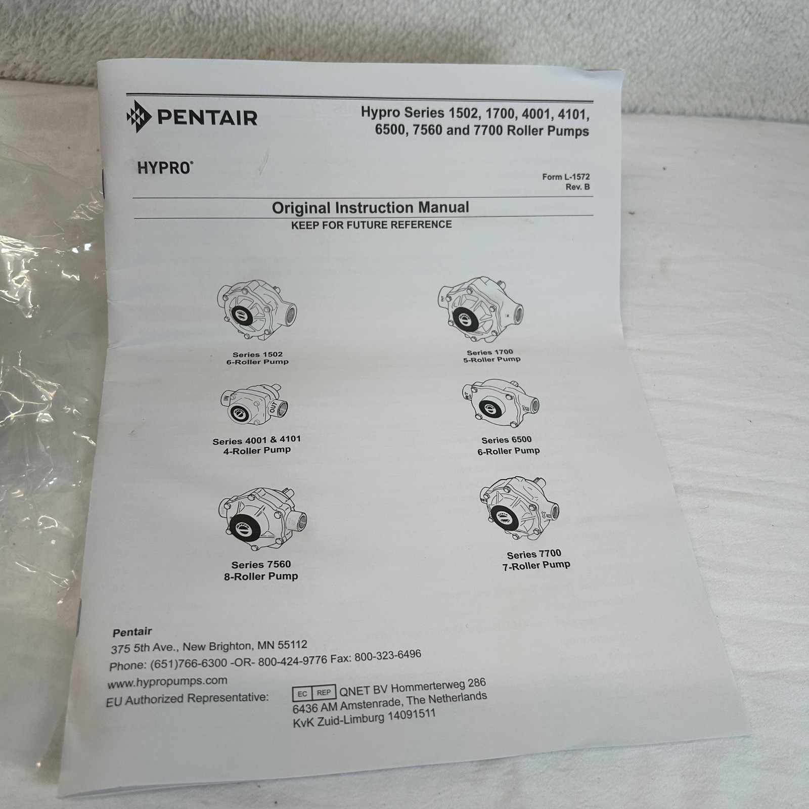 Hypro 7560XL Silver Series XL 8-Roller Pump 300 PSI 22.5 GPM 3/4 NPT Pentair NEW