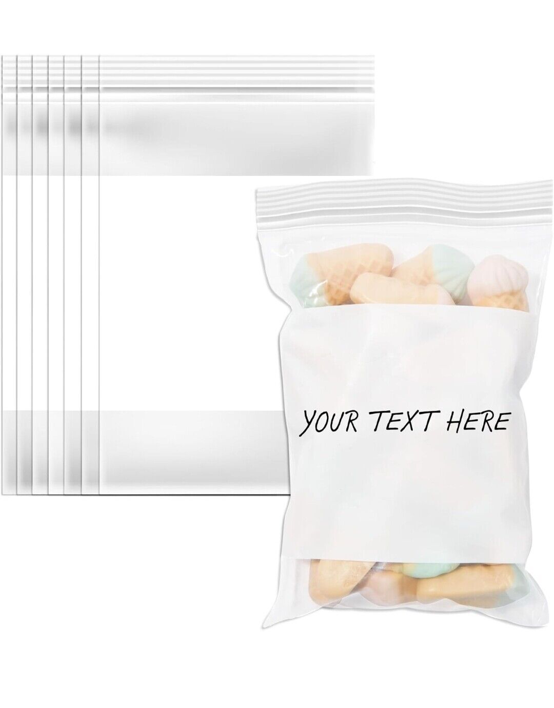 WHITE BLOCK HEAVY DUTY 2 Mil Clear Zip Seal Bags Reclosable Top Lock Plastic